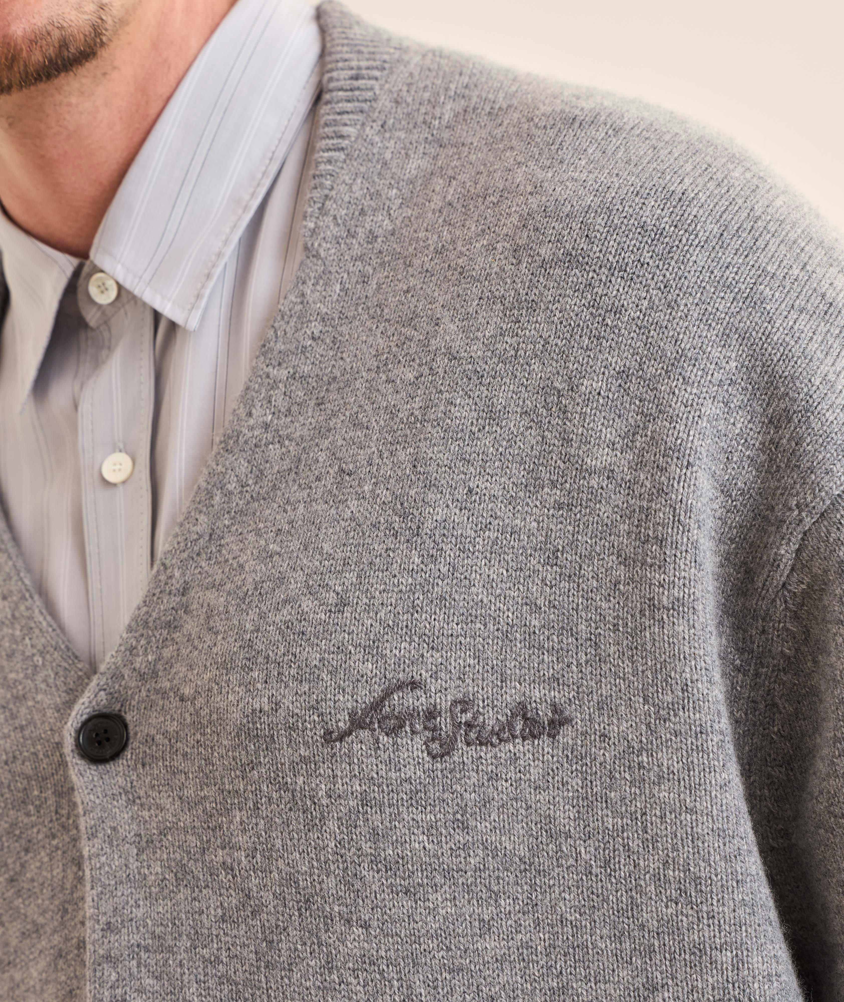 Mélange Wool V-Neck Cardigan image 3
