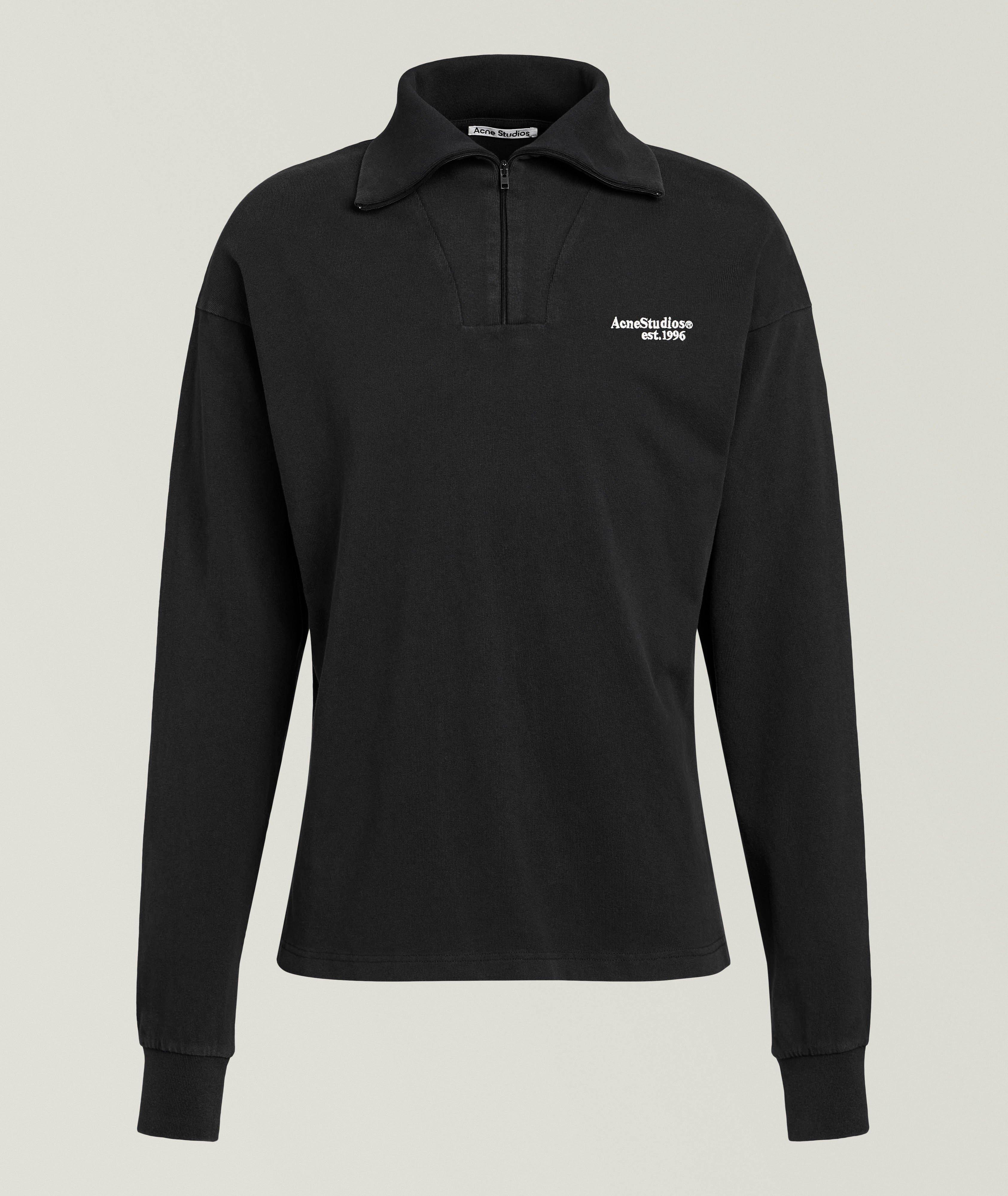 Acne Studios Embroidered Logo Quarter-Zip Sweatshirt
