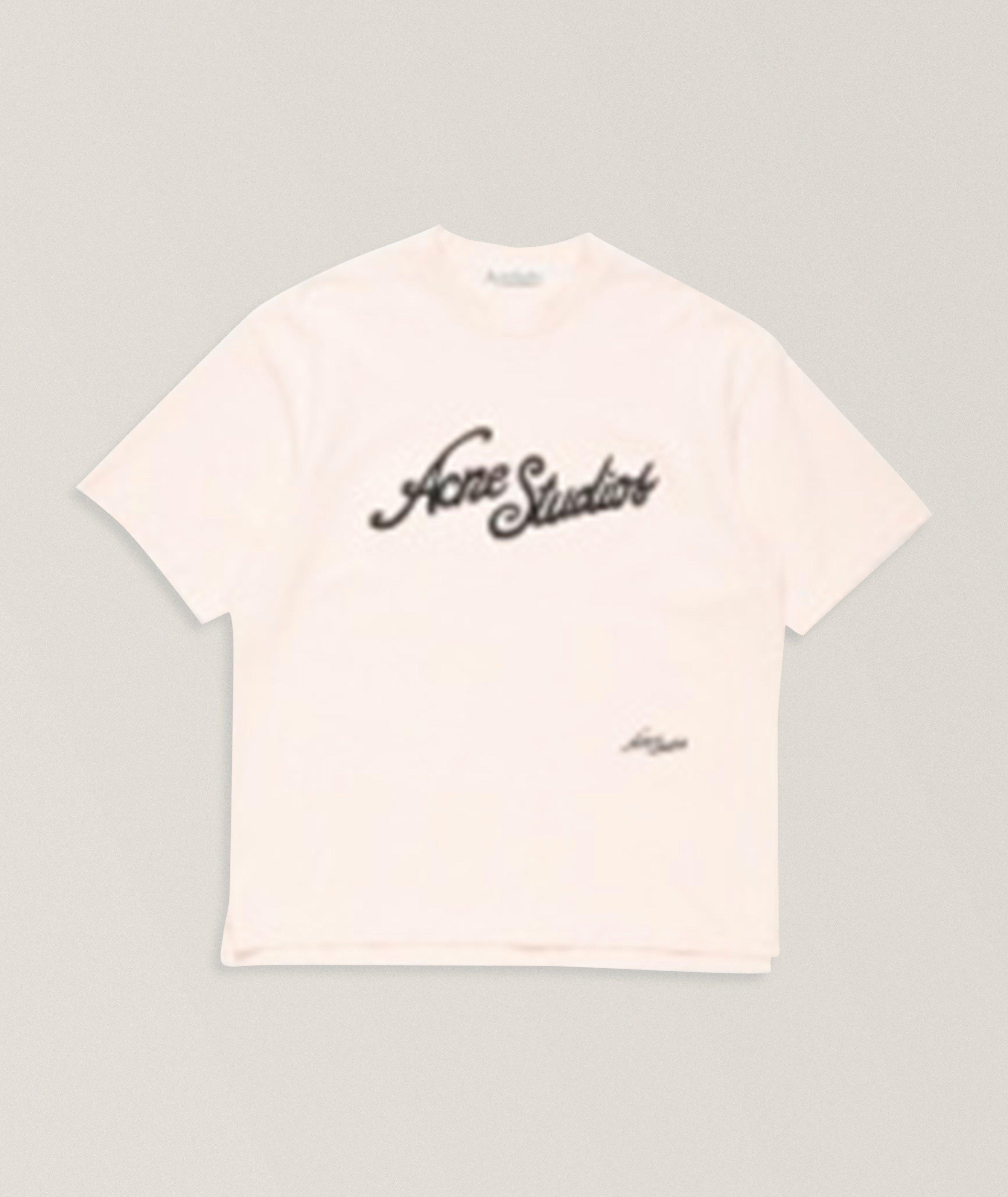 Embroidered Cursive Logo Cotton T-Shirt image 0