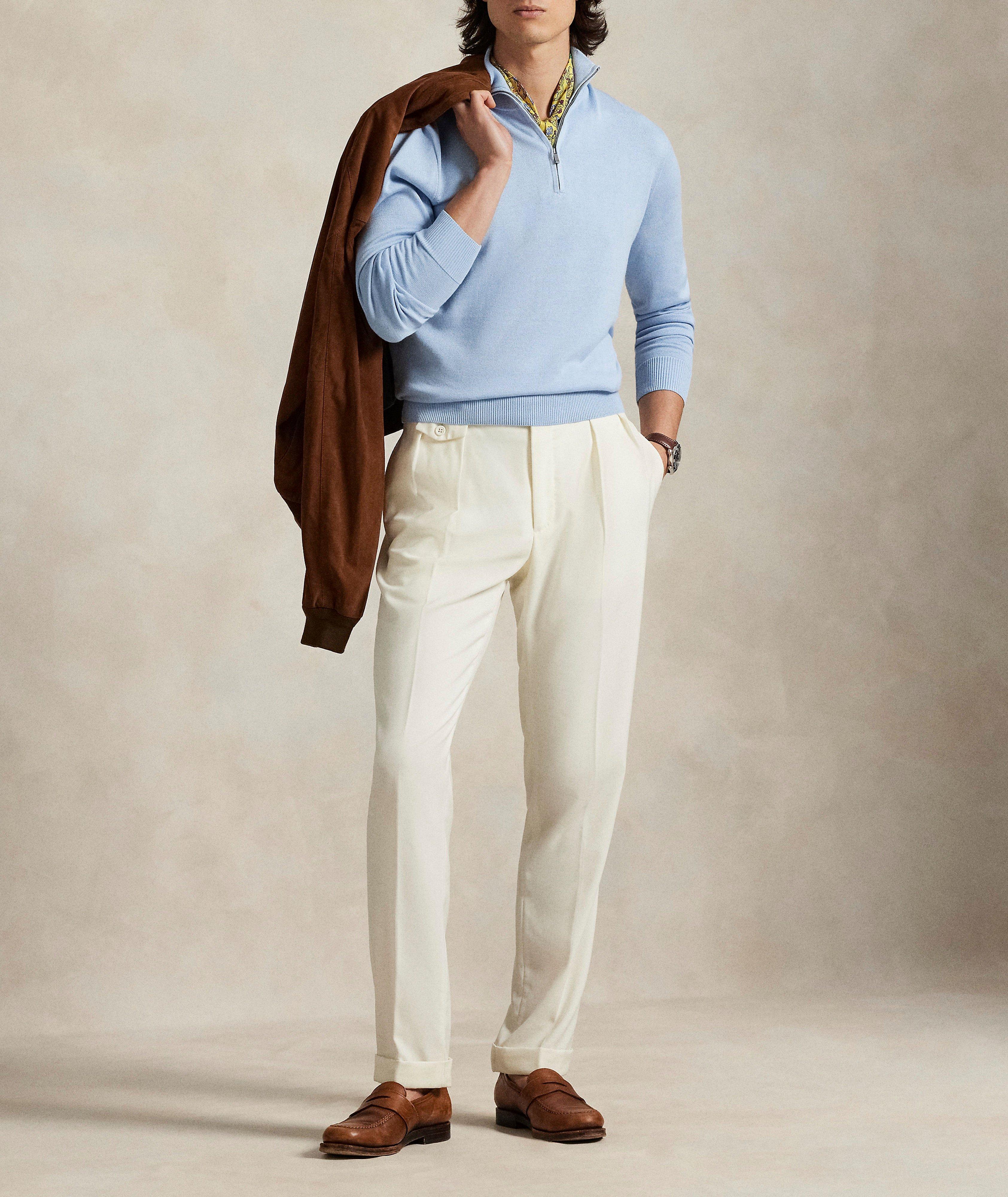 Pull coton col montant quart-zippé image 4