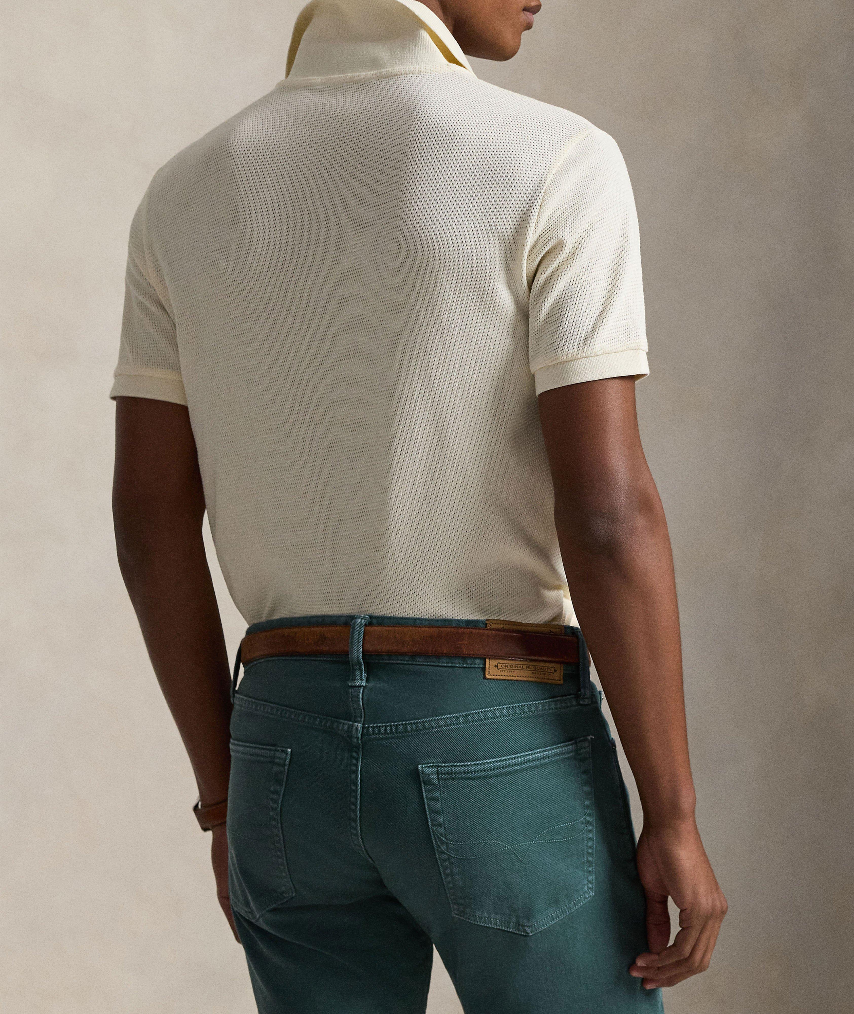 Polo maille pointelle coton mélangé image 2