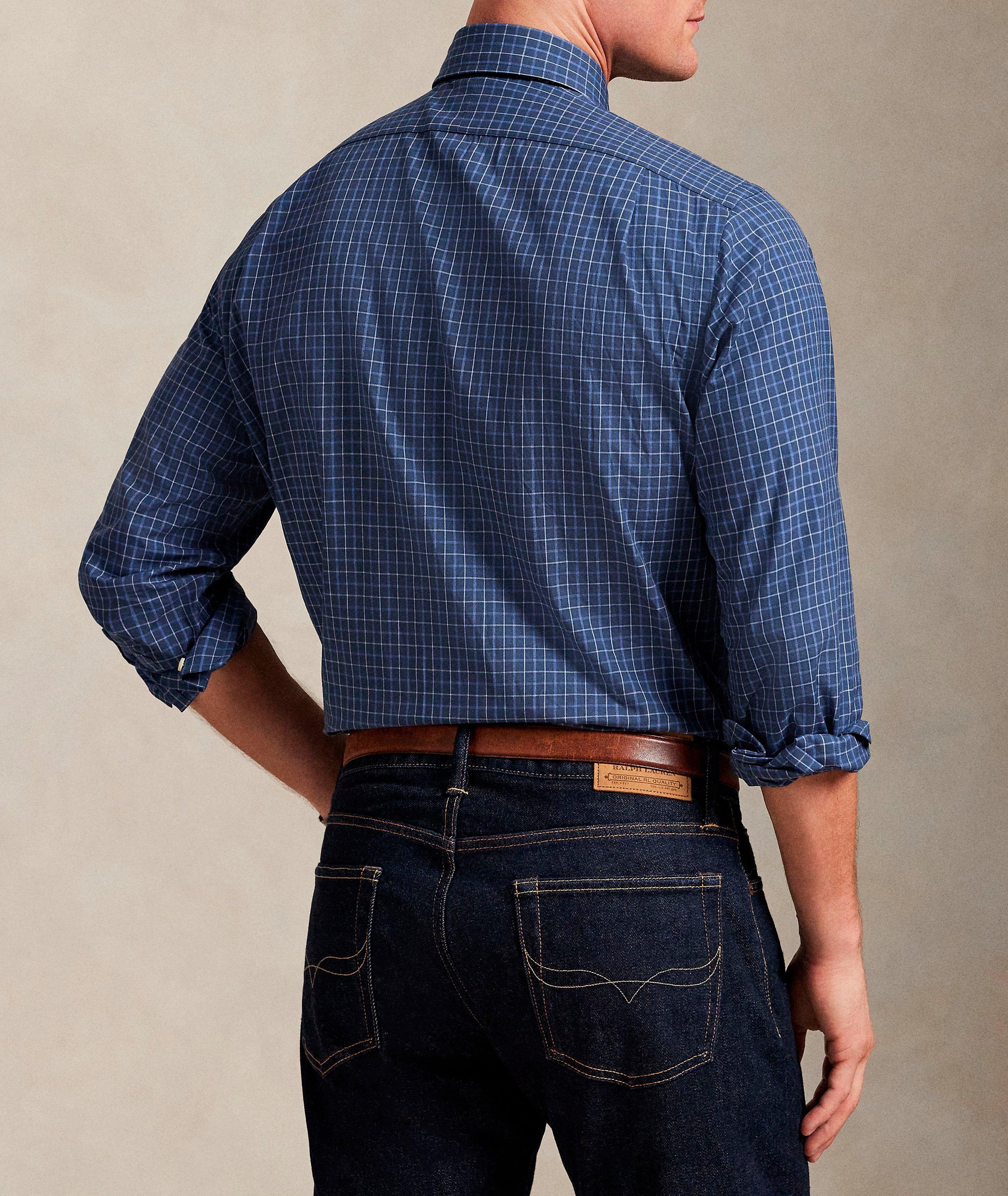 Chemise popeline tattersall à carreaux coupe classique image 2