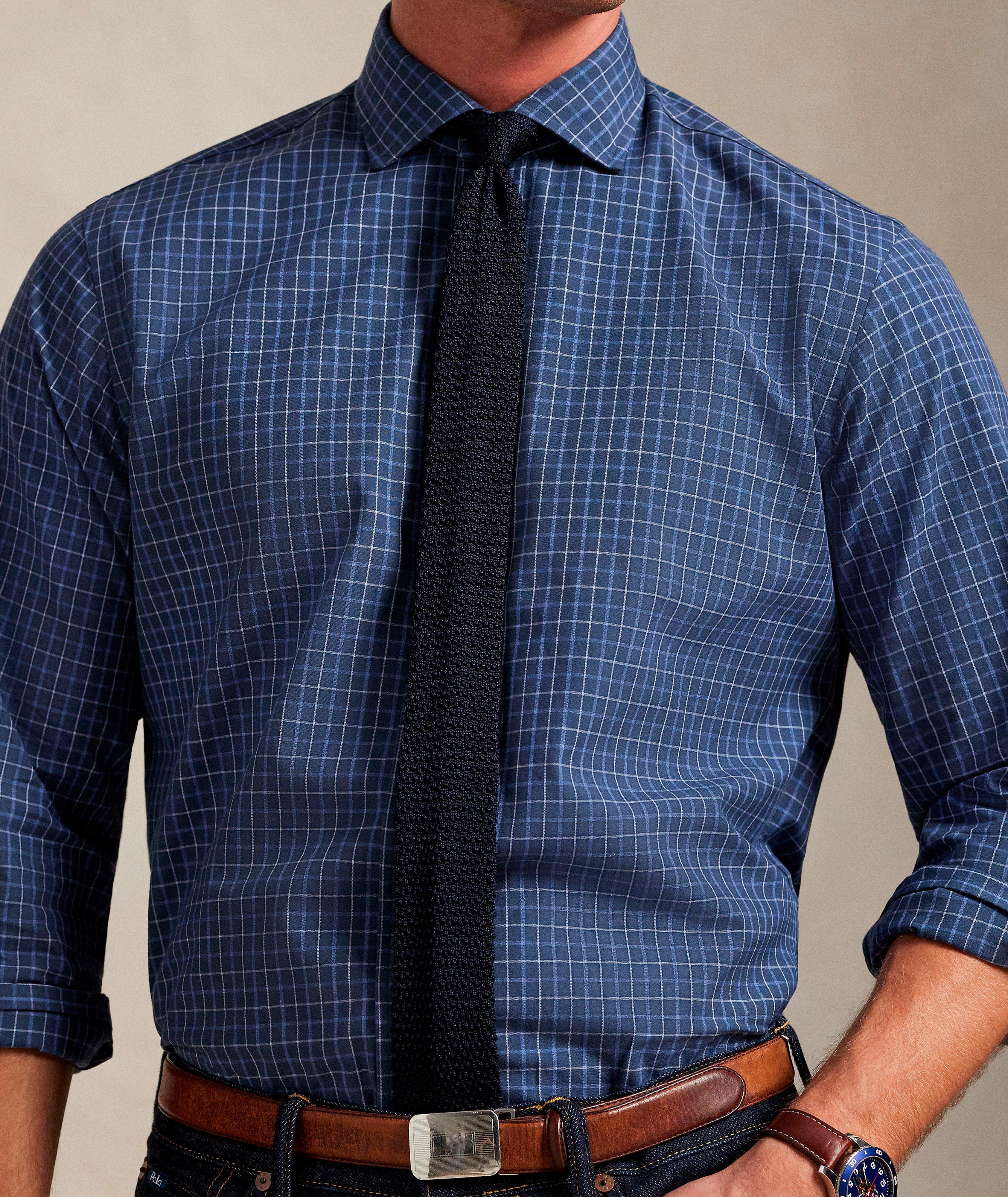 Chemise popeline tattersall à carreaux coupe classique image 3