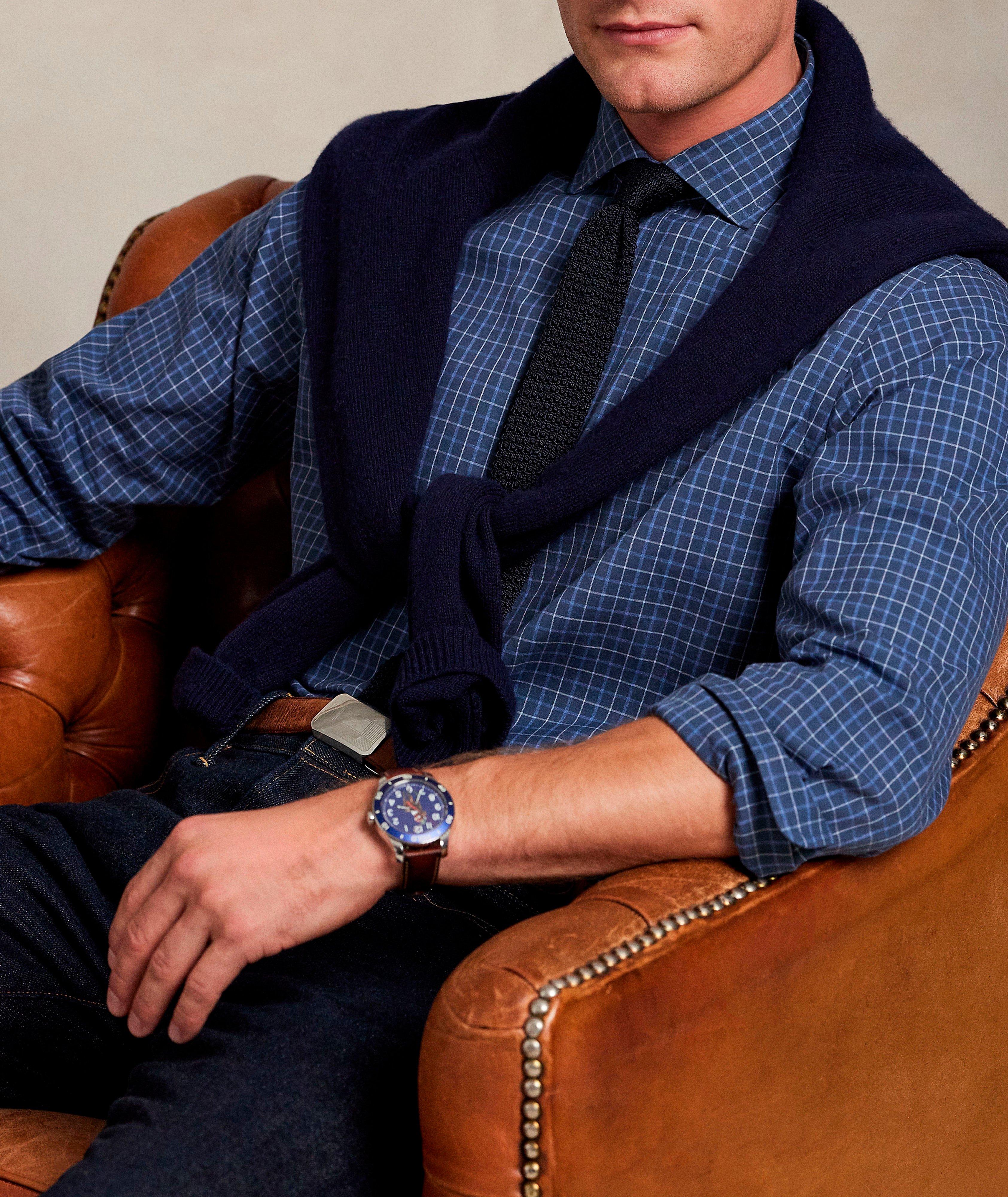 Chemise popeline tattersall à carreaux coupe classique image 4