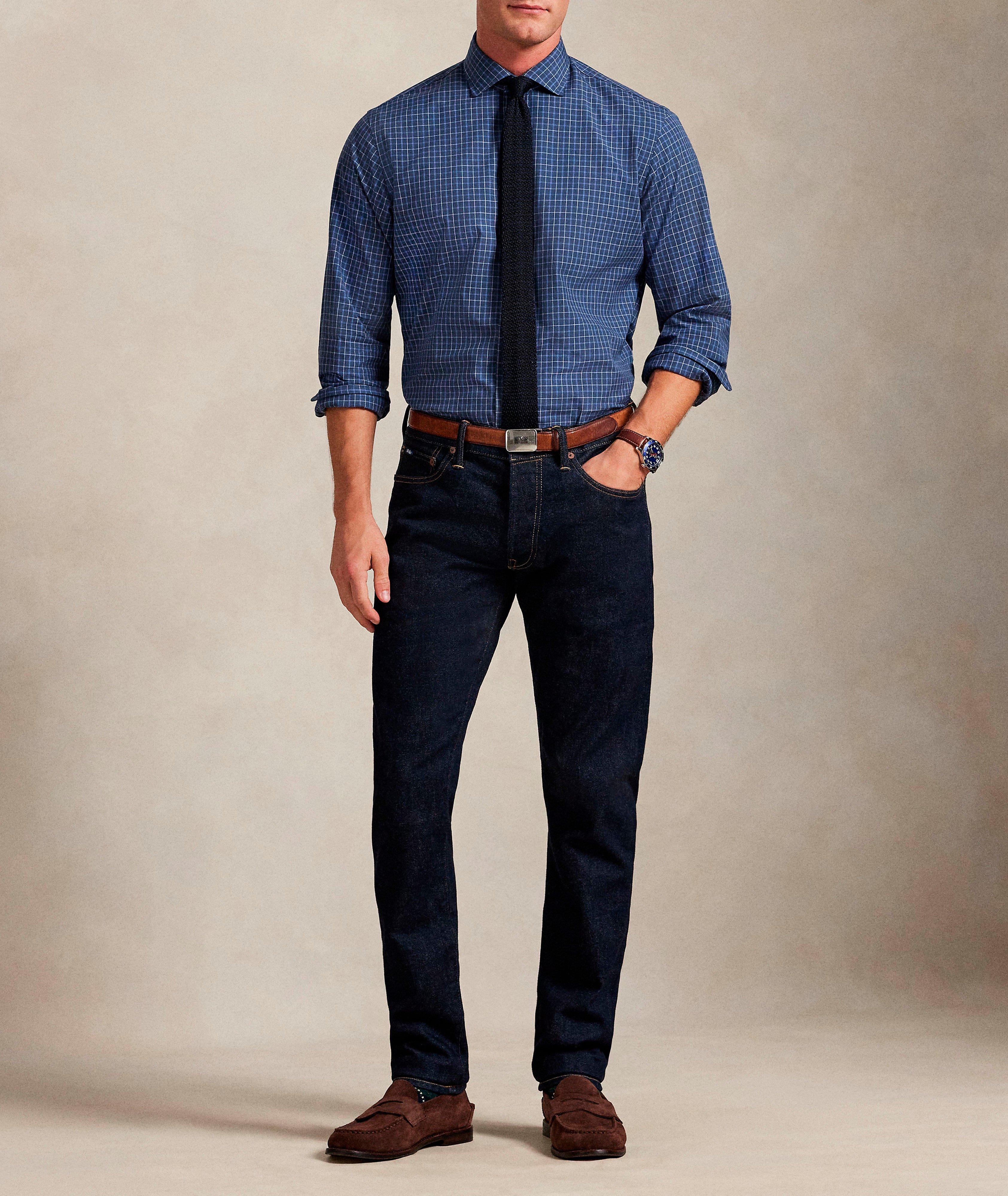 Chemise popeline tattersall à carreaux coupe classique image 5