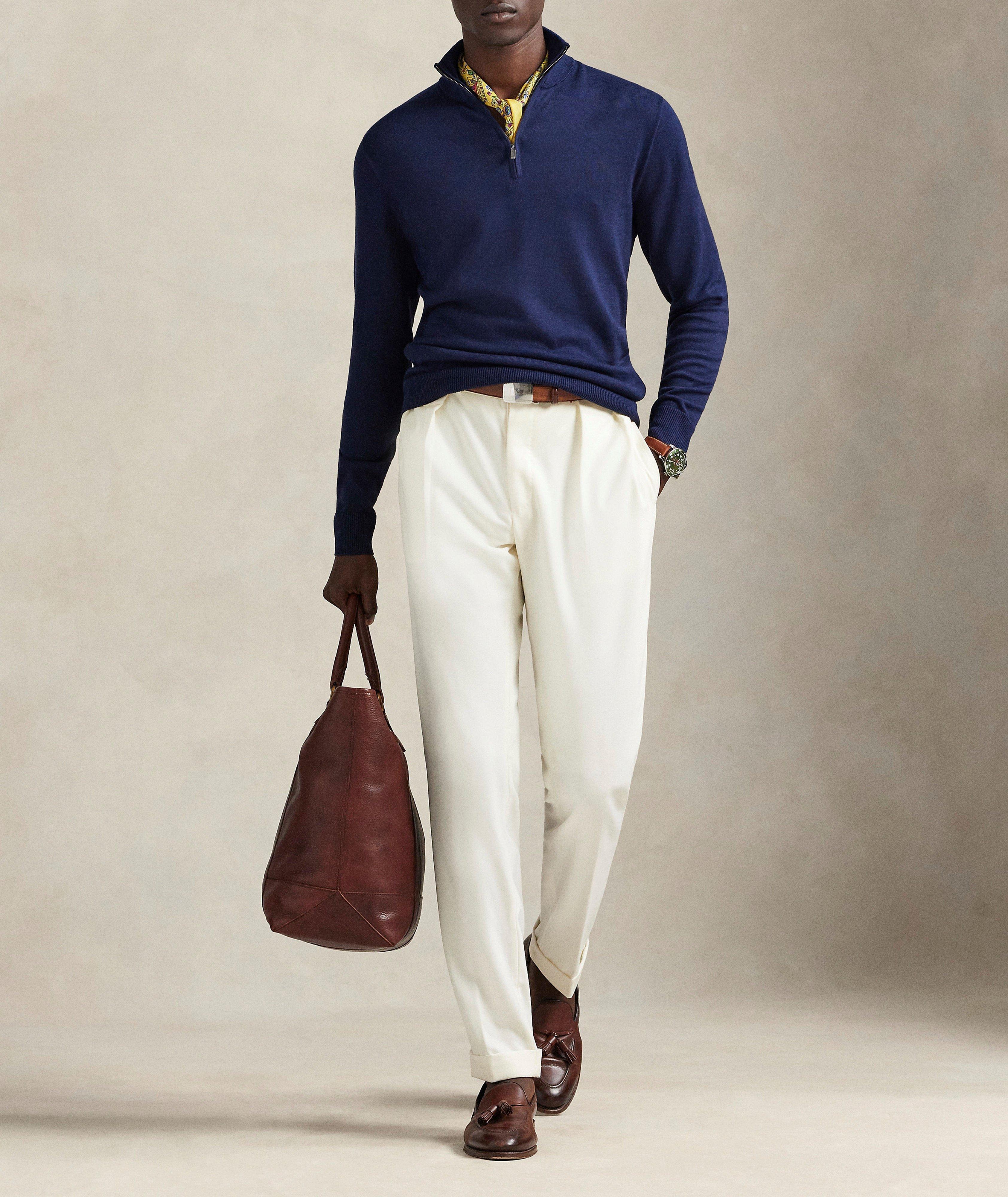 Pull coton col montant quart-zippé image 4