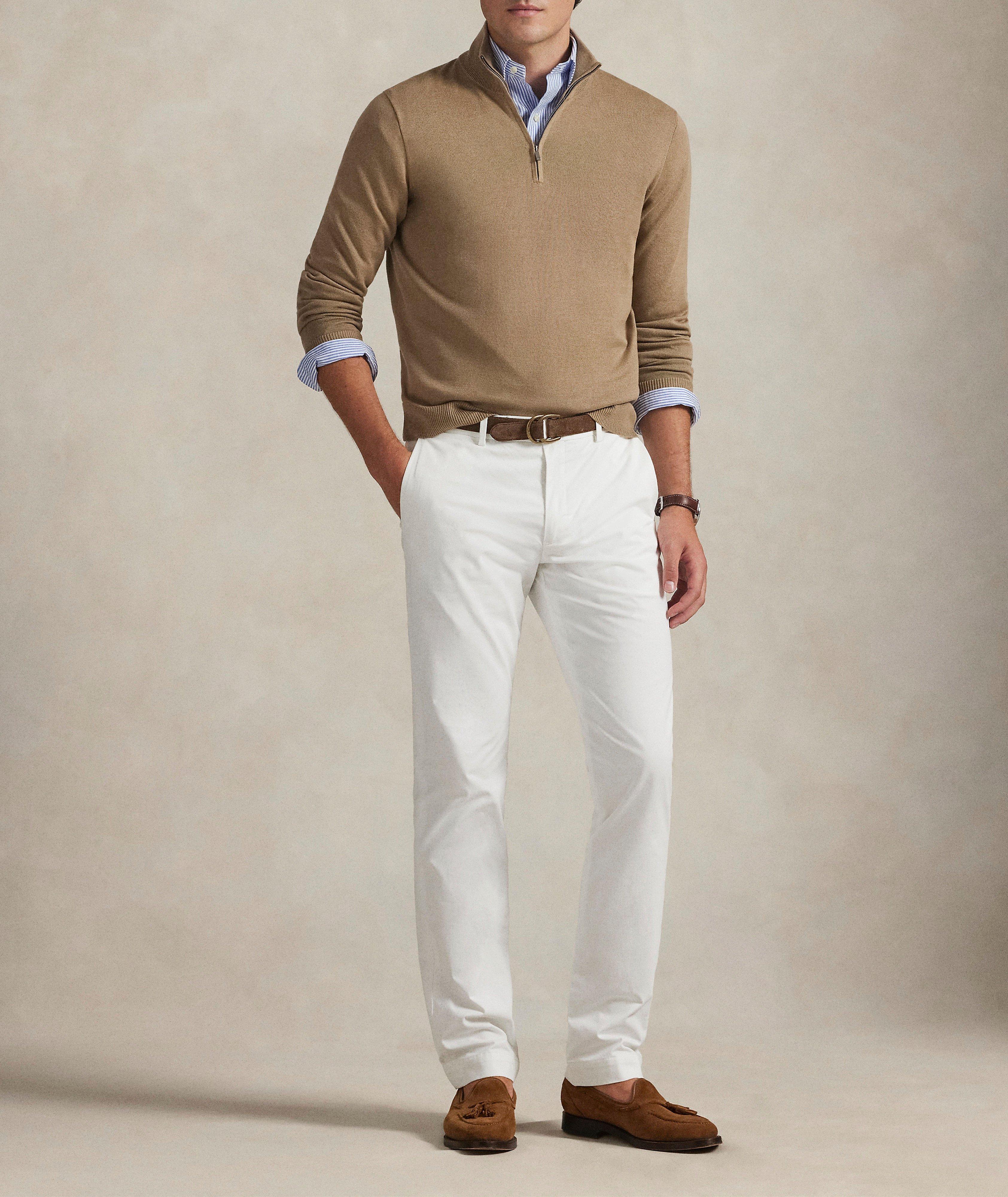 Pull coton col montant quart-zippé image 4