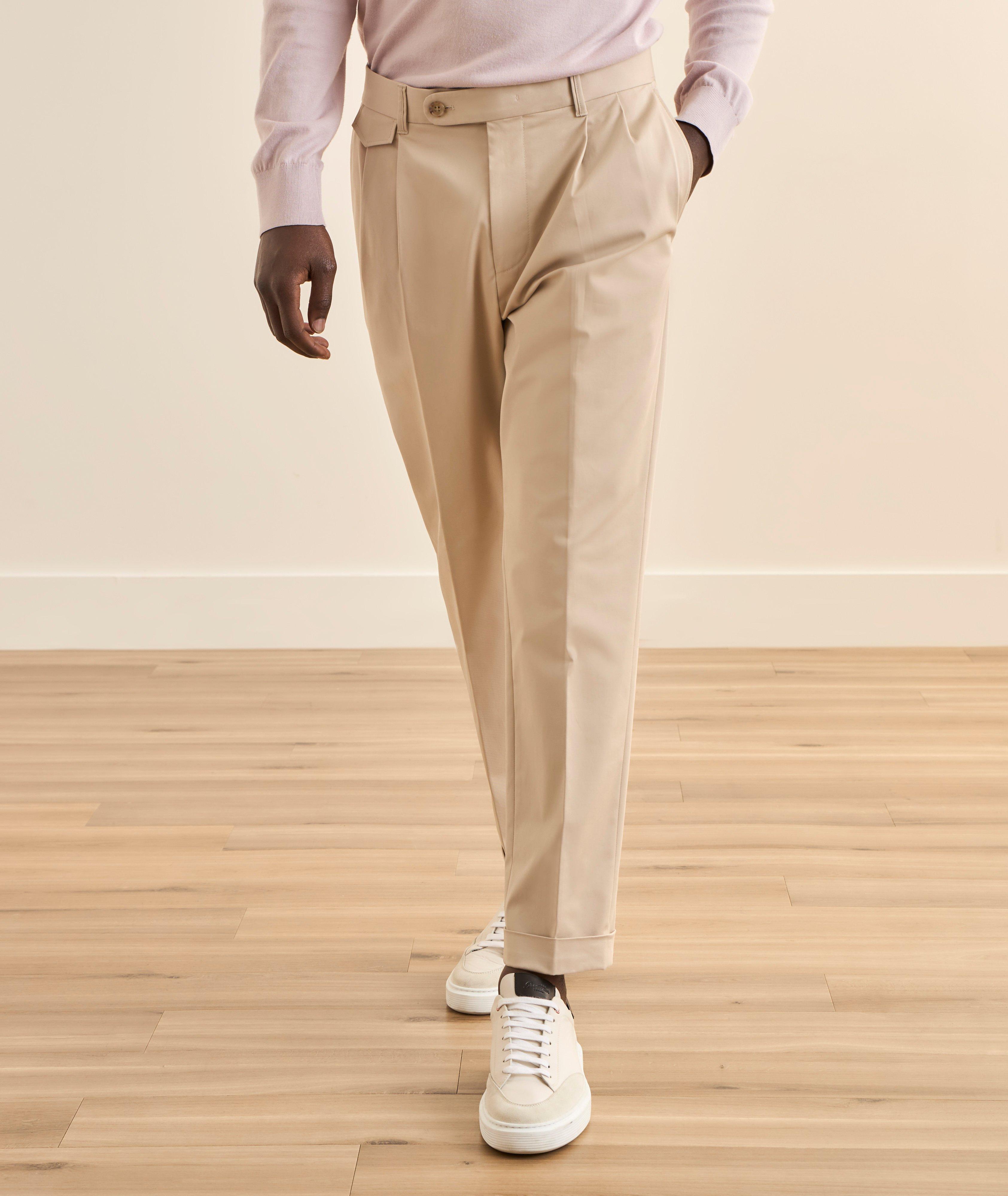 Pantalon plissé coton-extensible image 1