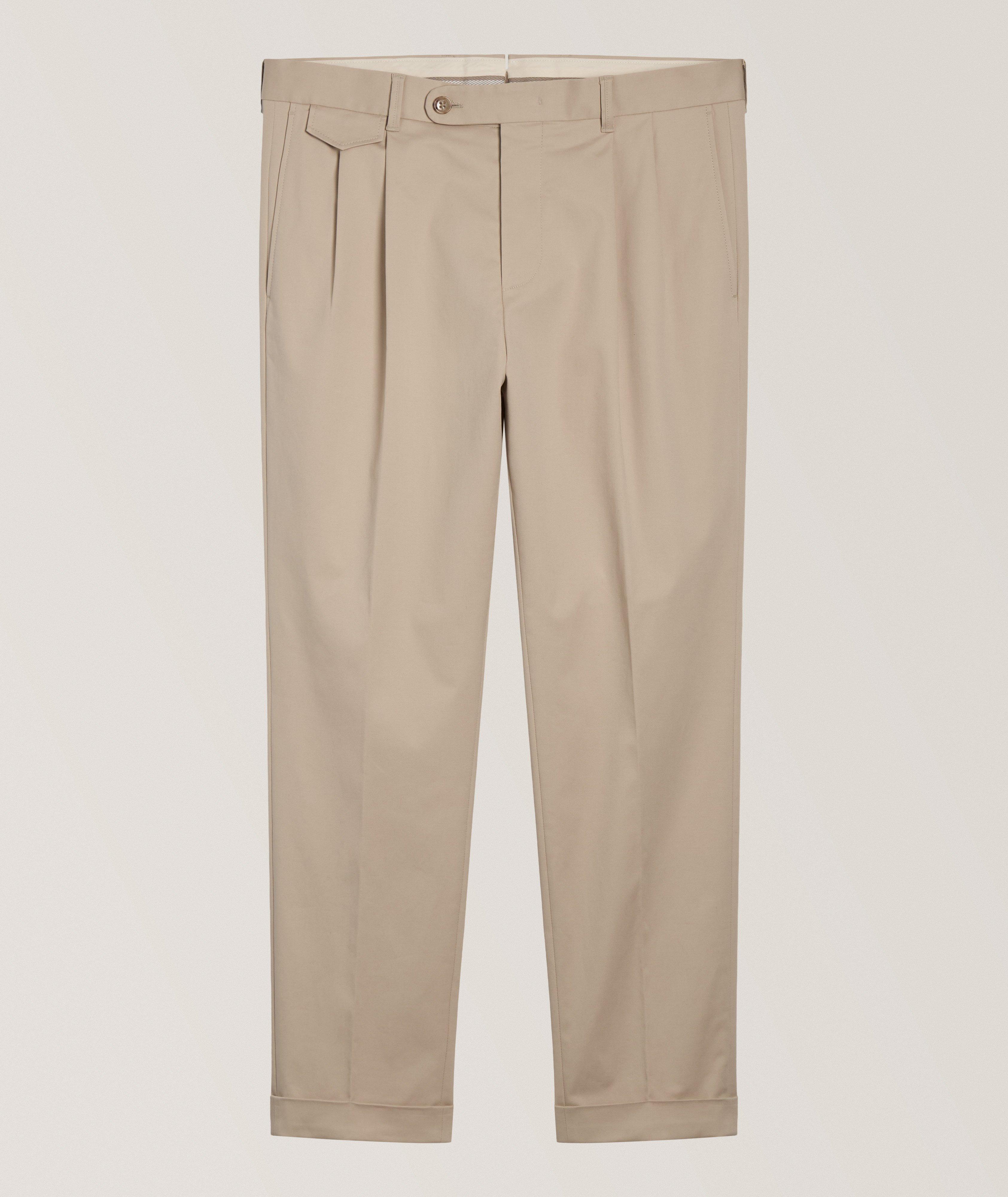 Pantalon plissé coton-extensible image 0