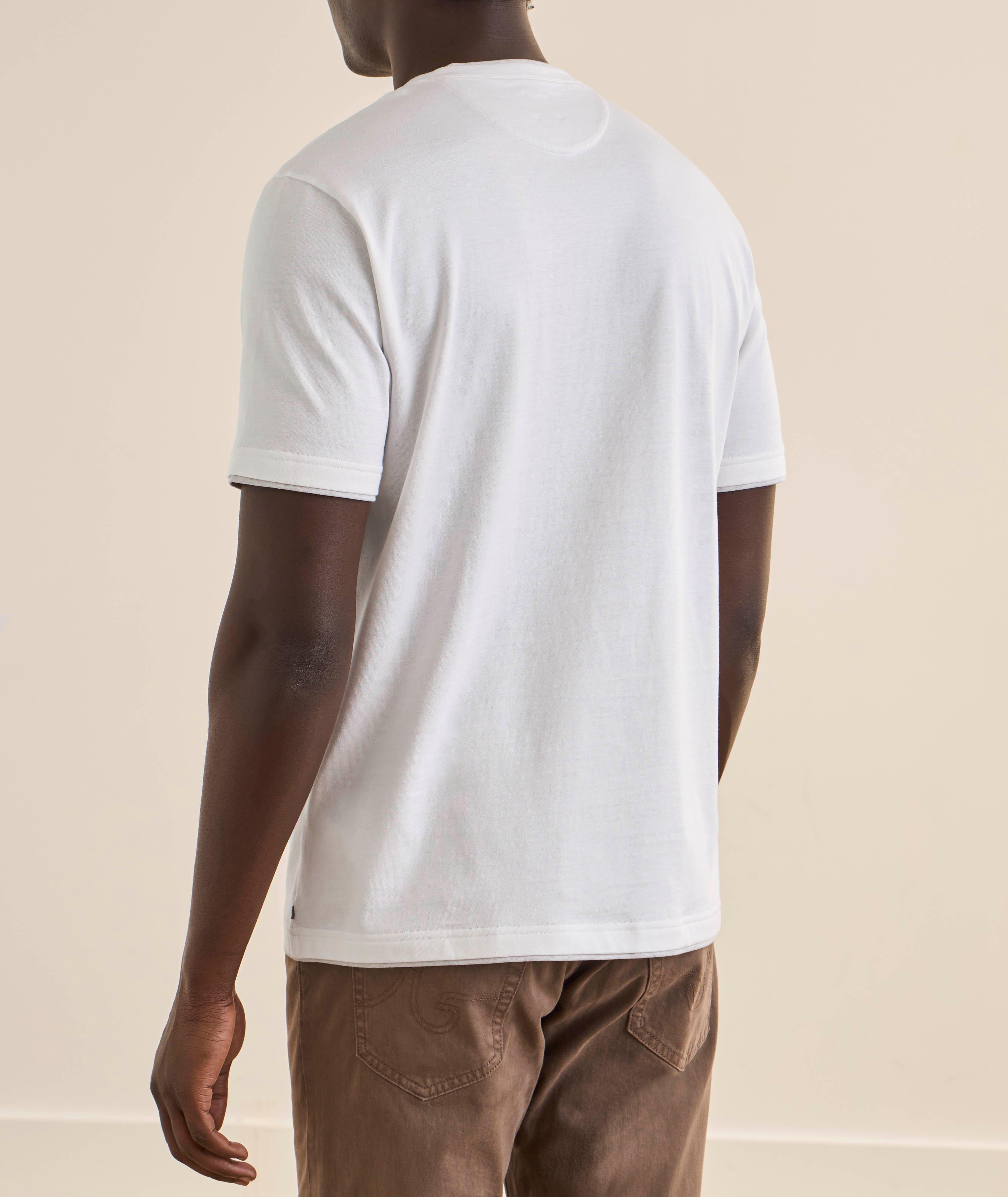 Layered Crewneck Cotton T-Shirt image 2
