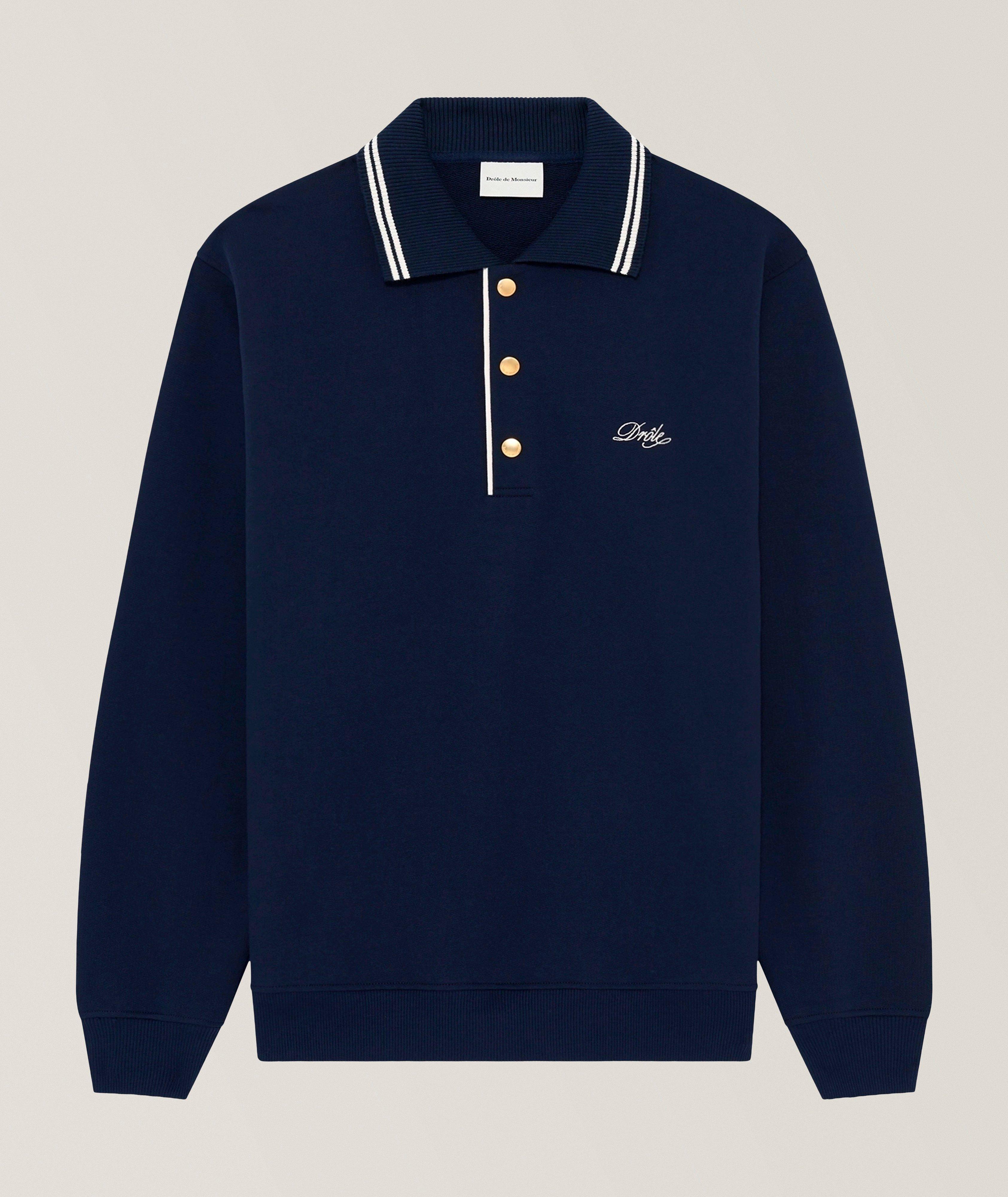 Logo Cotton Fleece Polo image 0