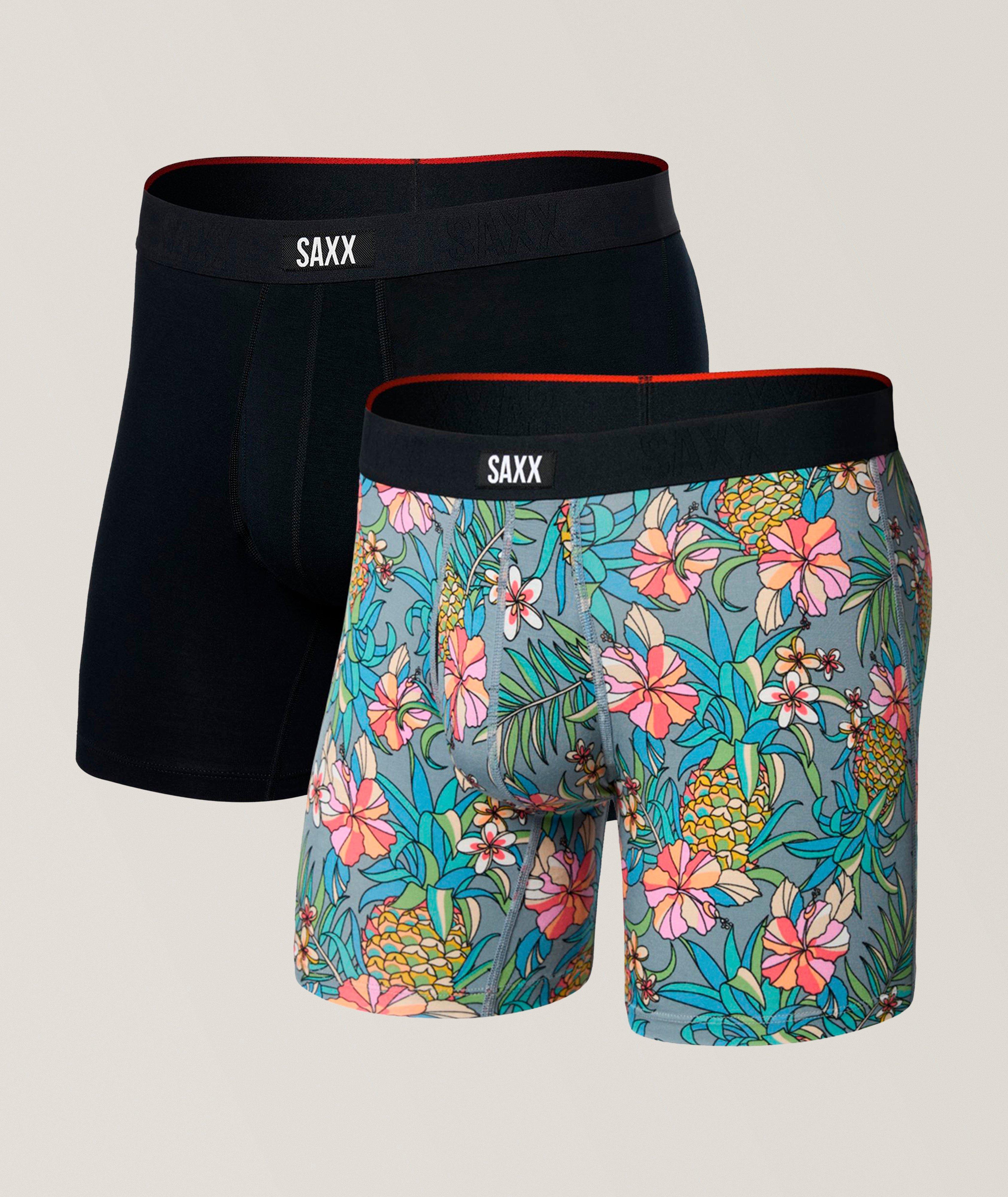 SAXX Lot de deux boxeurs moulants champ d'ananas 