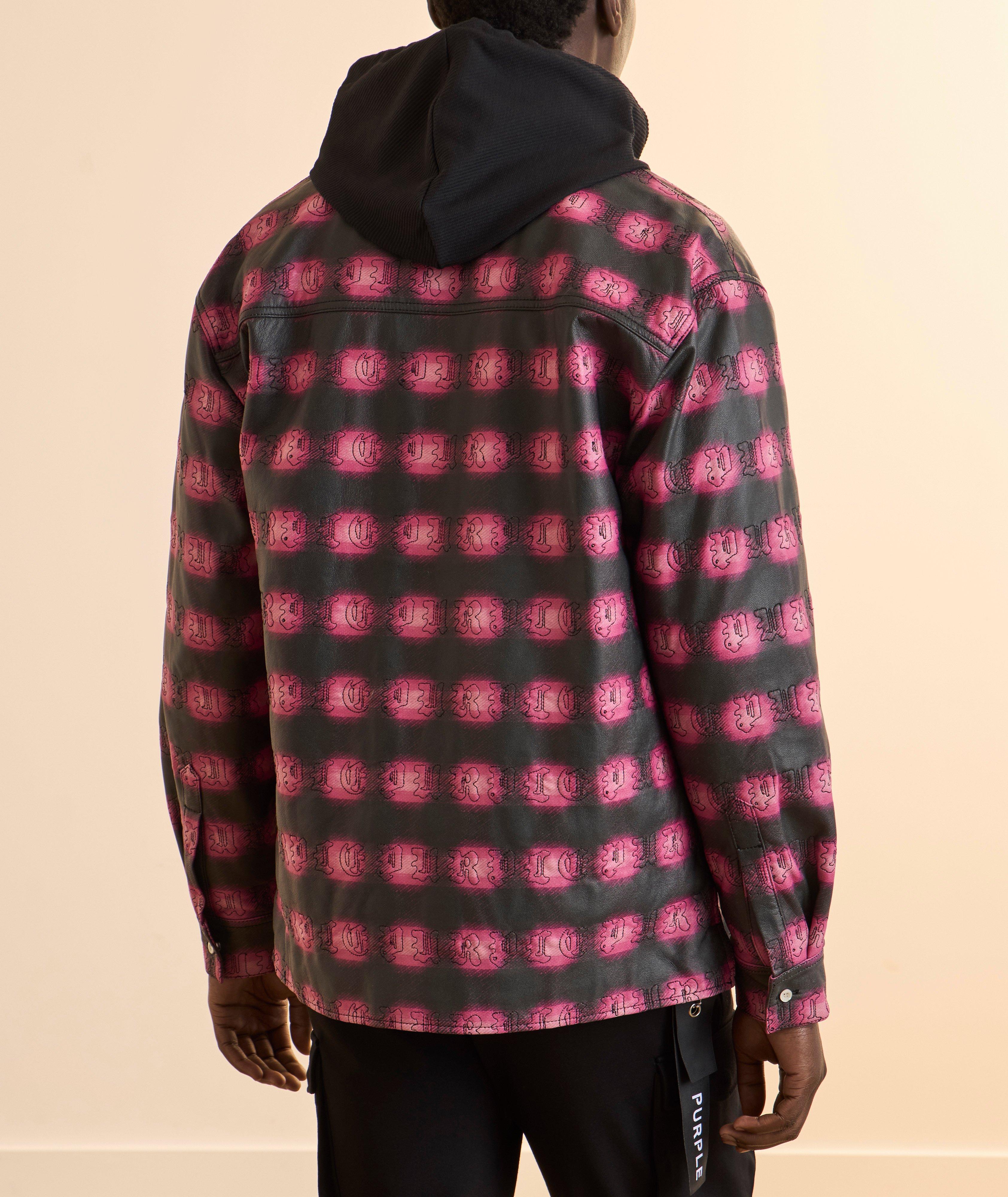 Gothic Shadow Plaid Leather Jacket image 2