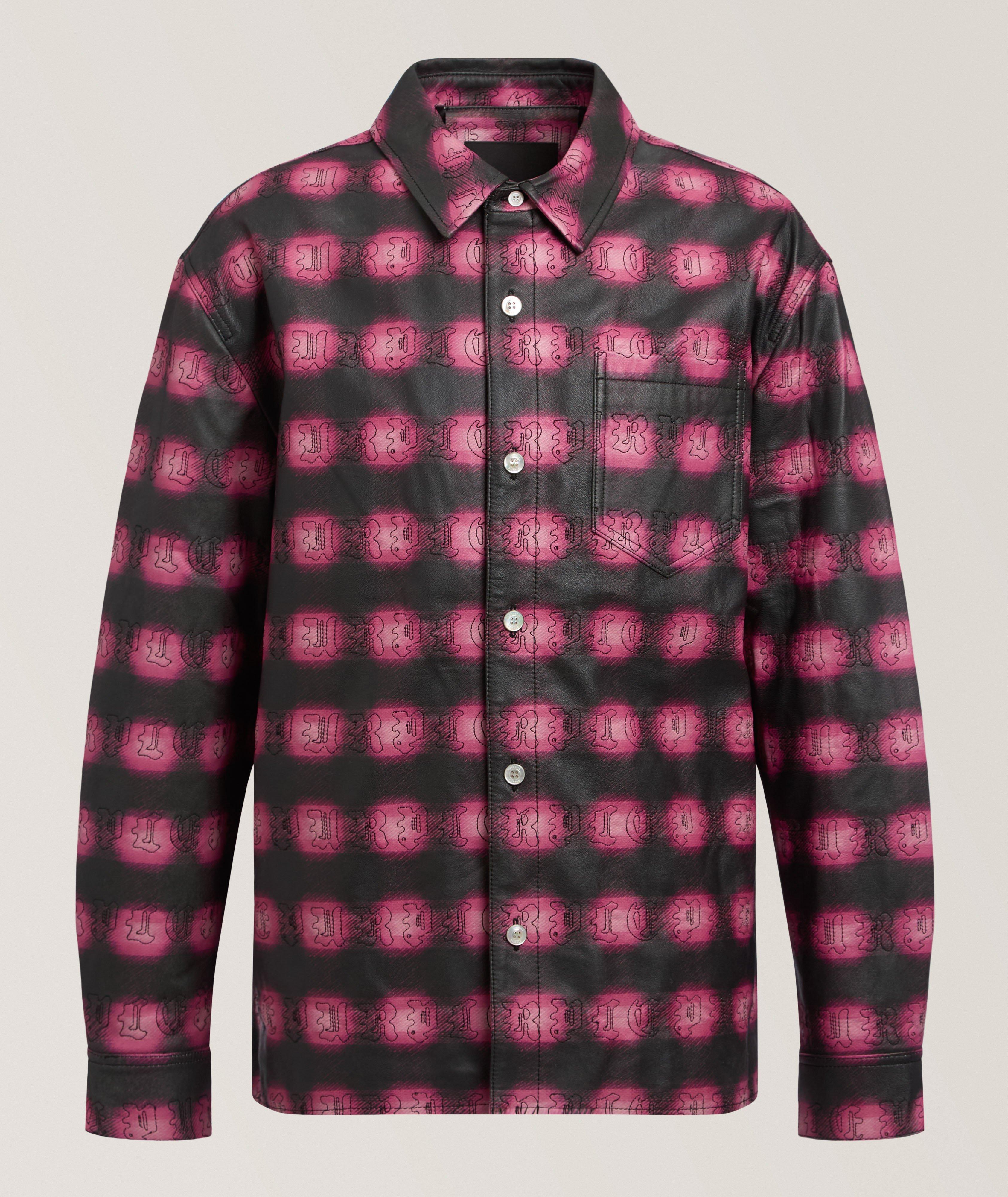 PRPLBRND BLK/PNK PLAID LTHR JKT image 0