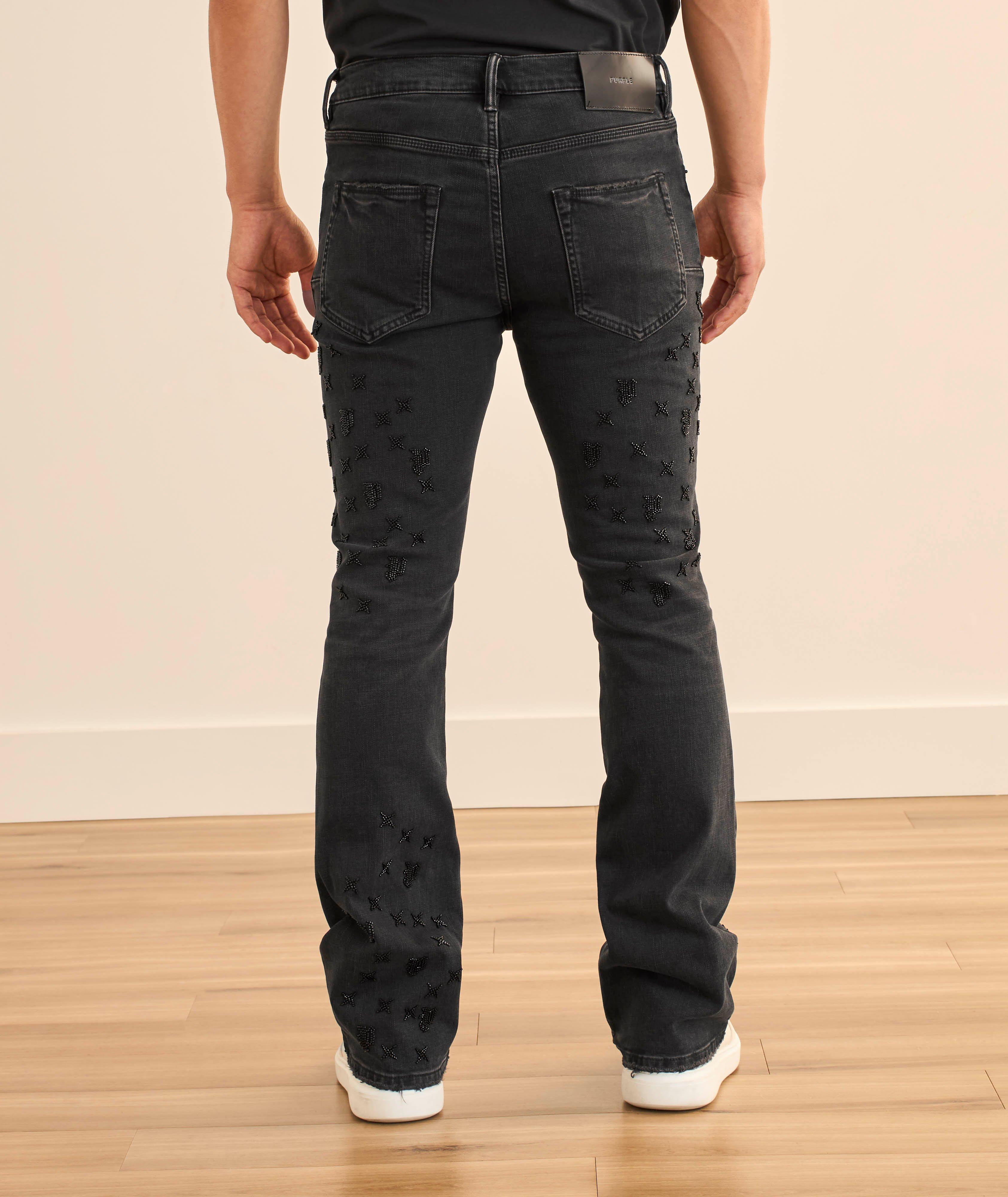 P004 Beaded Monogram Flare Jeans image 2