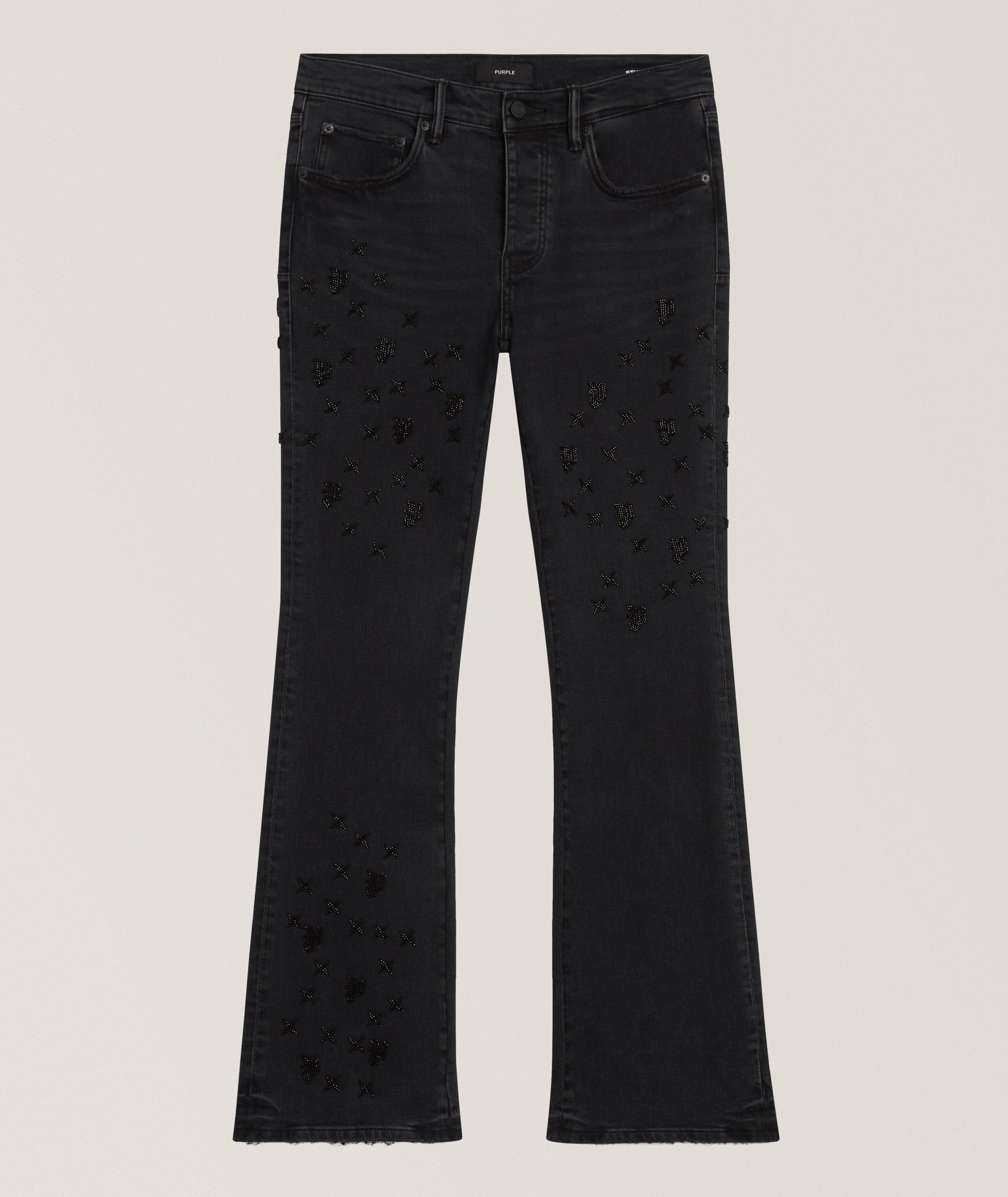 P004 Beaded Monogram Flare Jeans image 0
