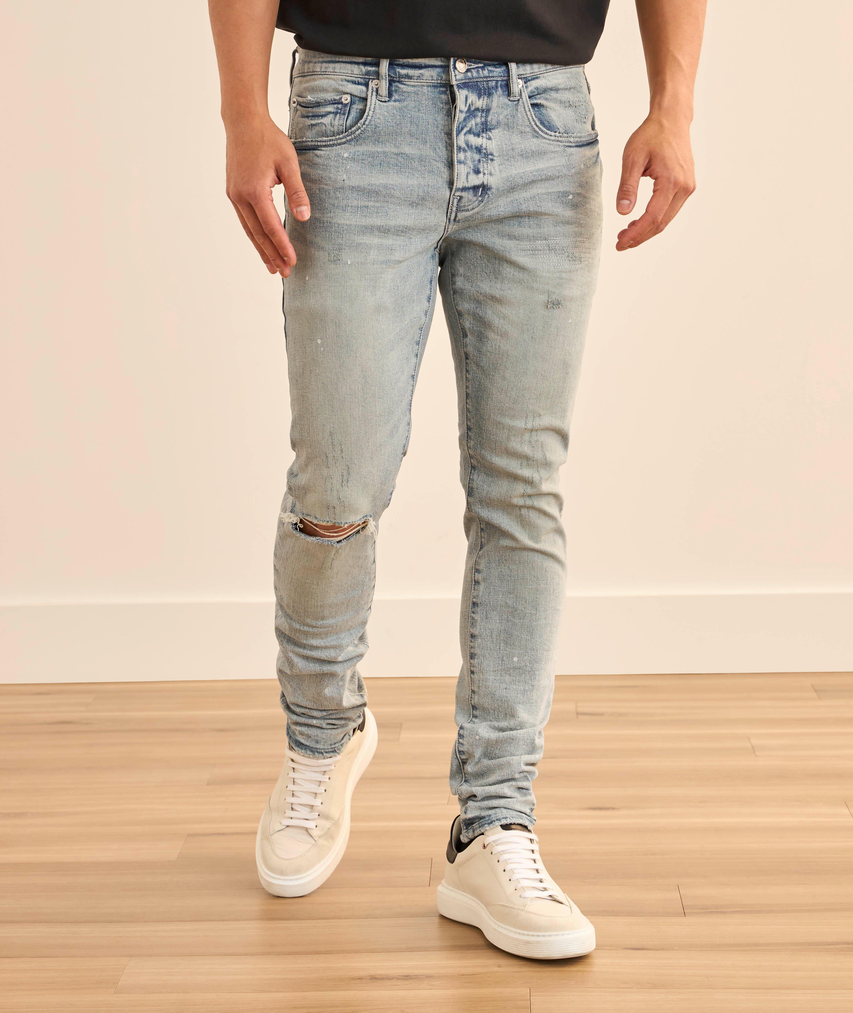 P001 Worn Reflective Skinny Jeans image 1