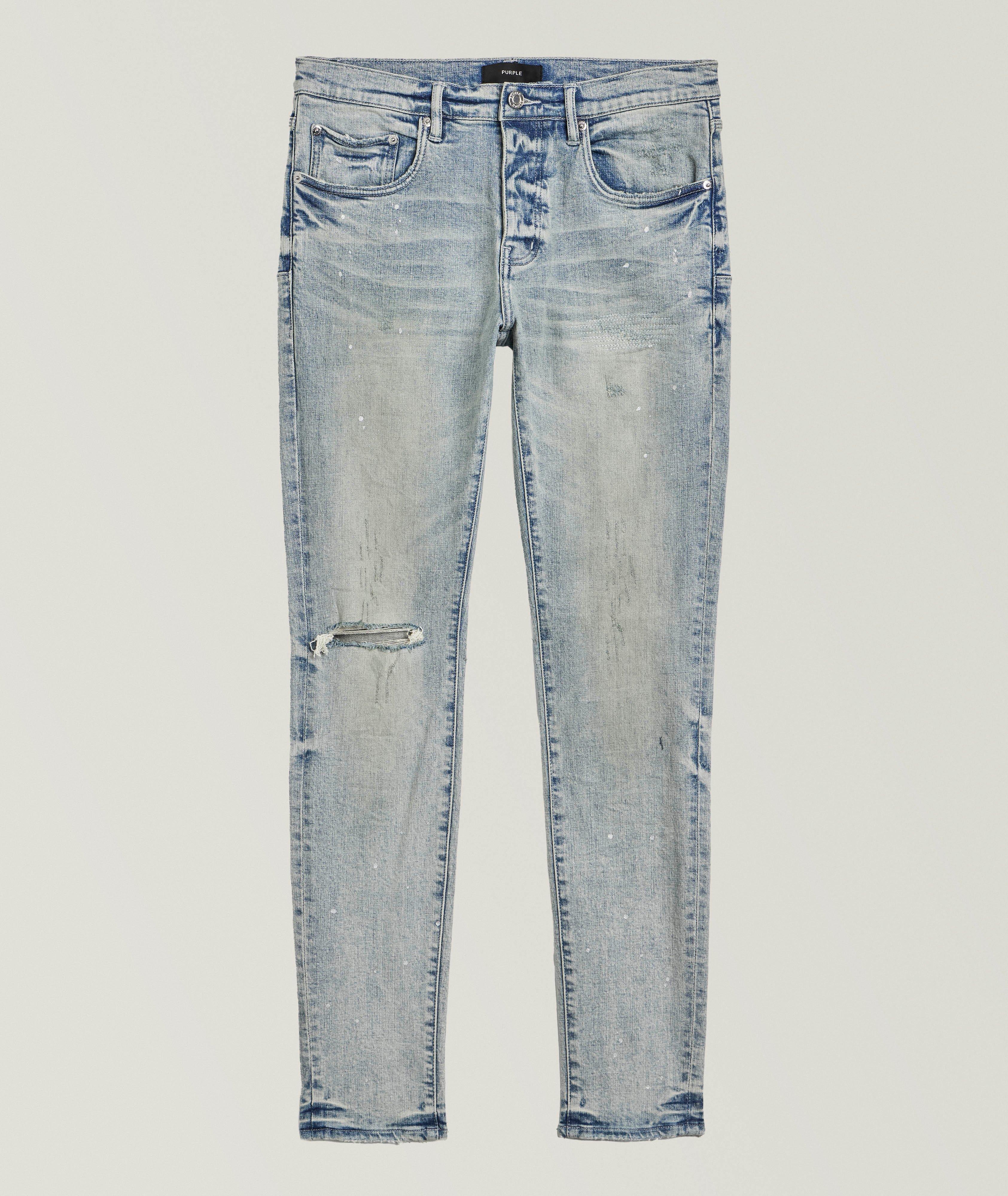 P001 Worn Reflective Skinny Jeans image 0