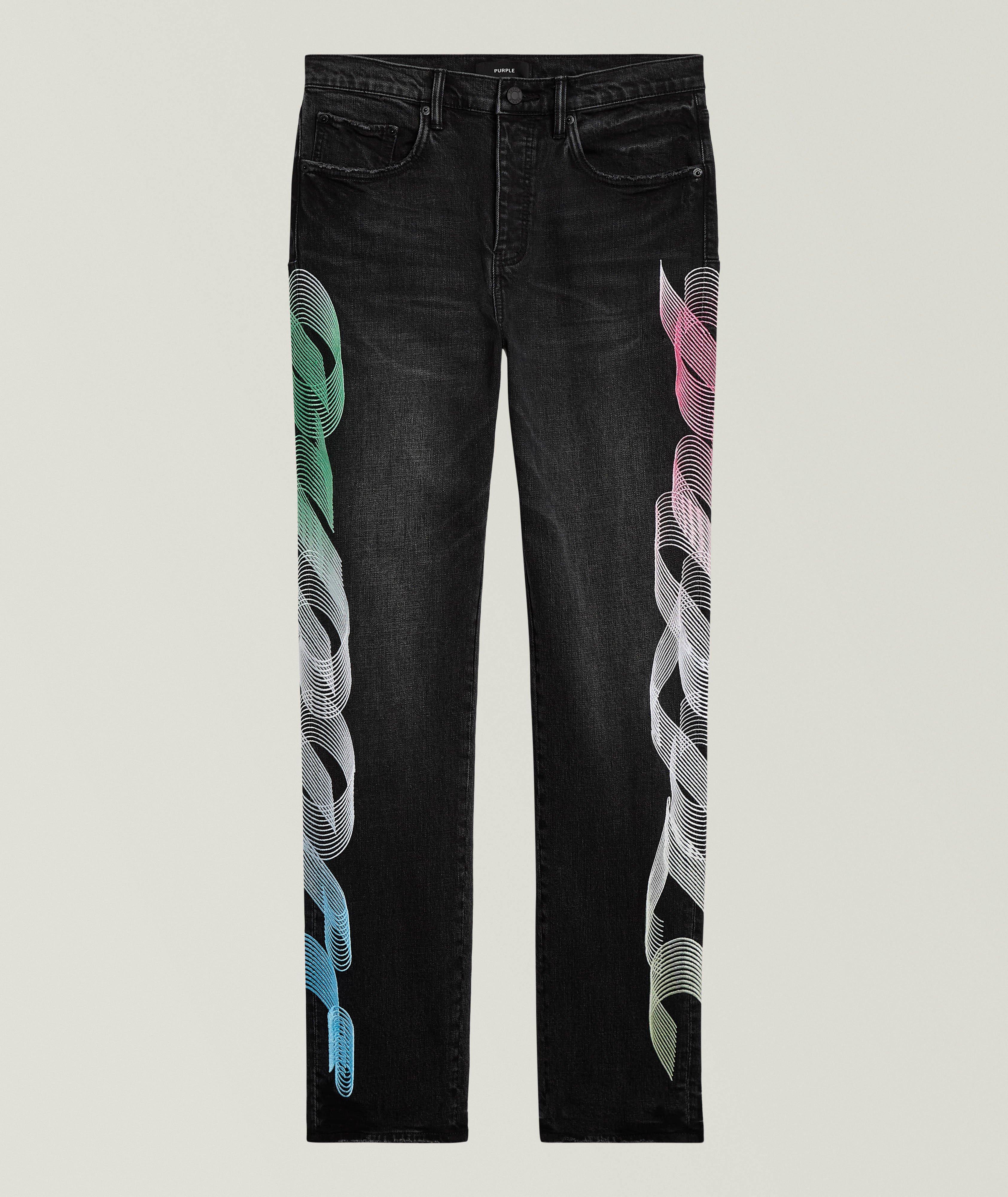Purple Brand P005 Gradient Logo Slim Straight Jeans