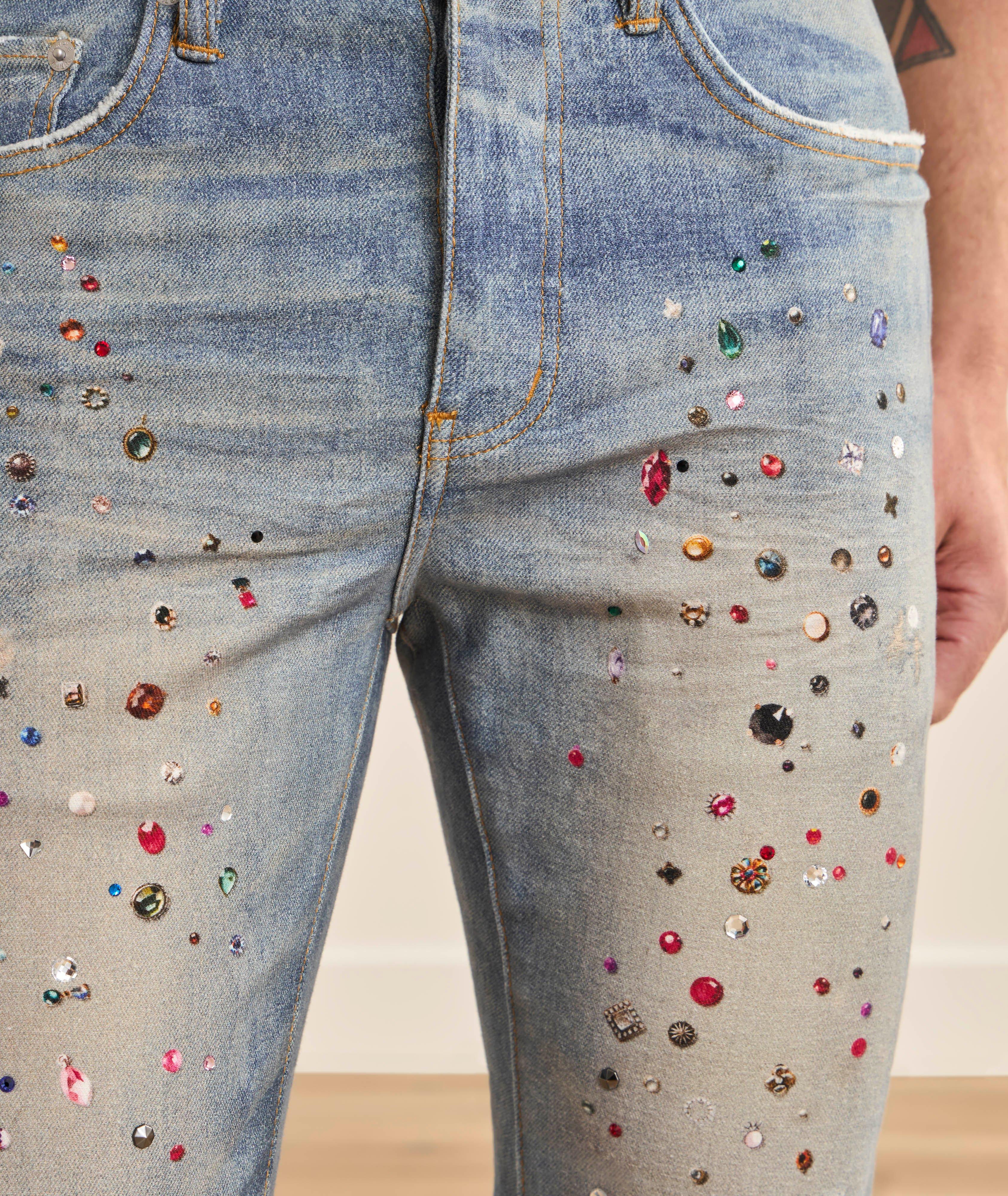 P001 Jewel Print Skinny Jeans image 3