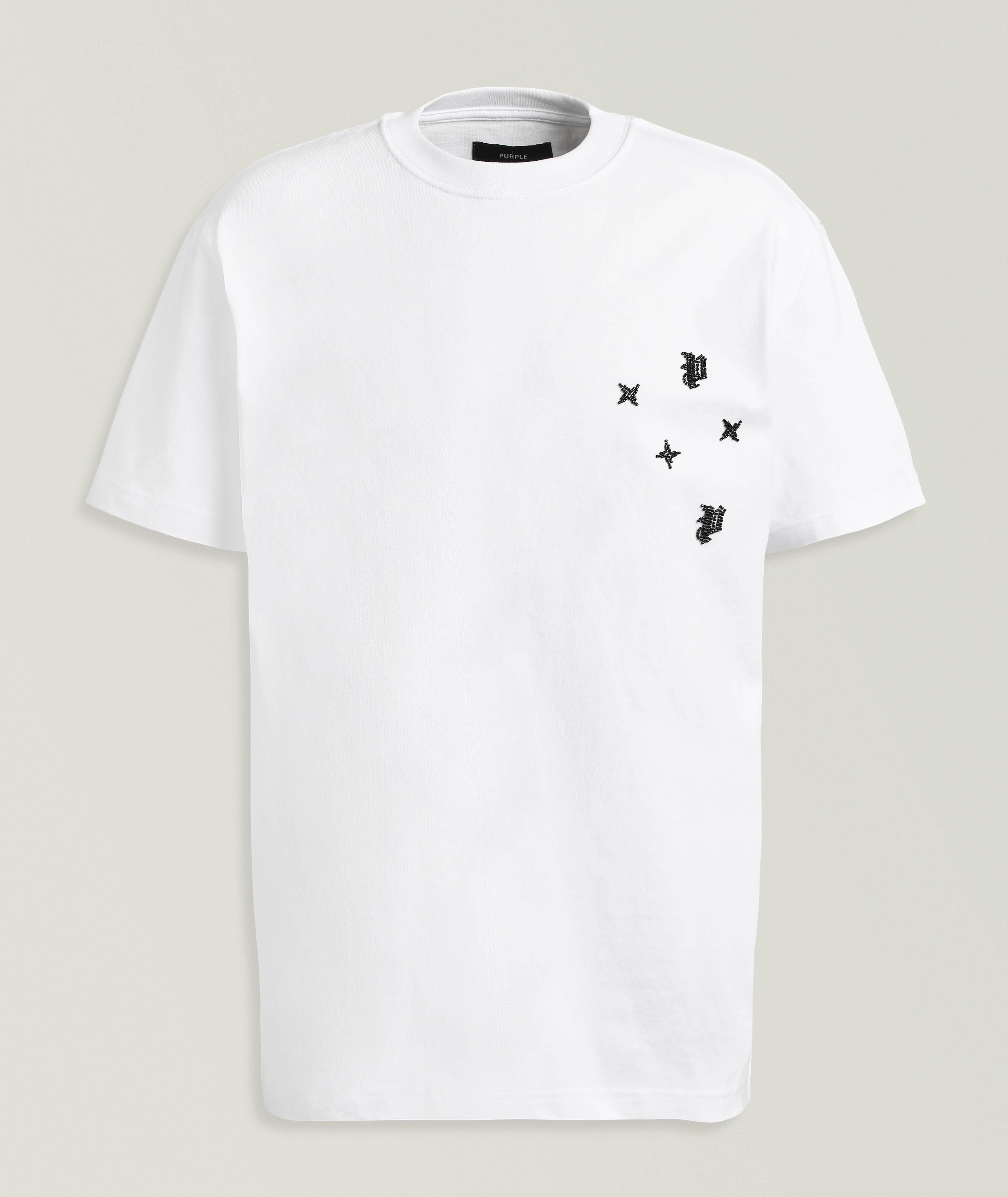 Purple Brand T-shirt coton logo embelli