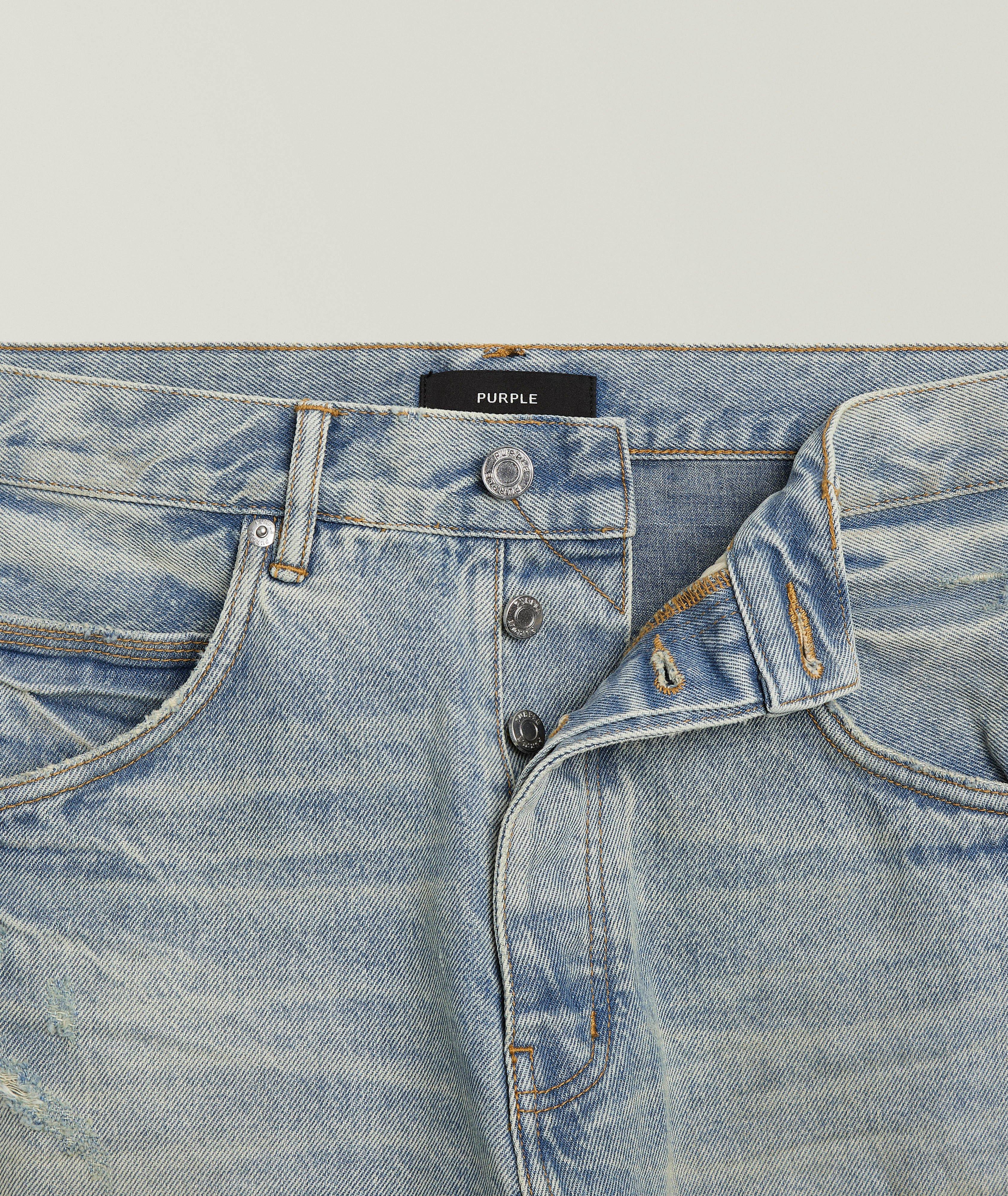 P018 Destroy Repair Wide-Leg Jeans image 5