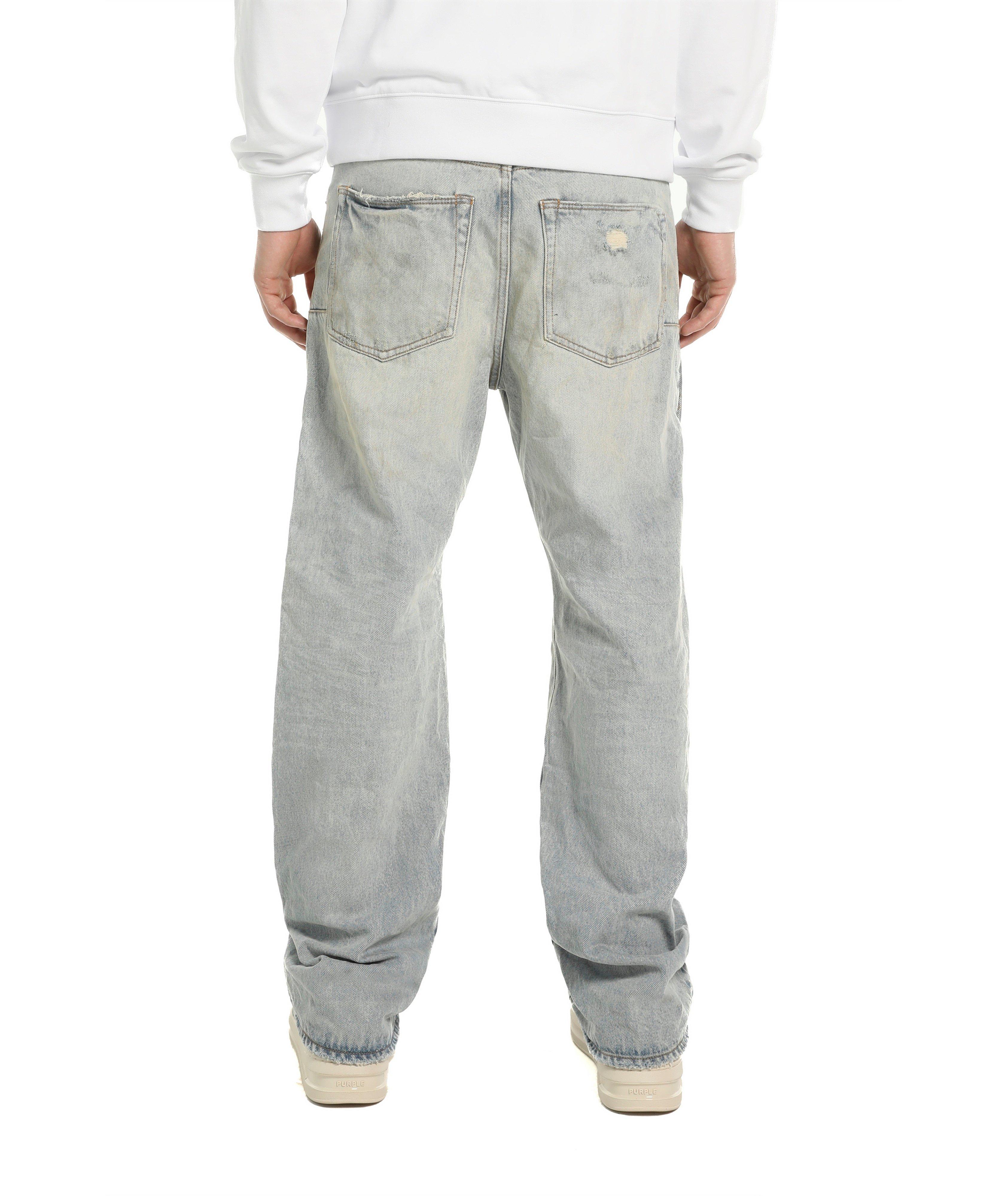 P018 Destroy Repair Wide-Leg Jeans image 2