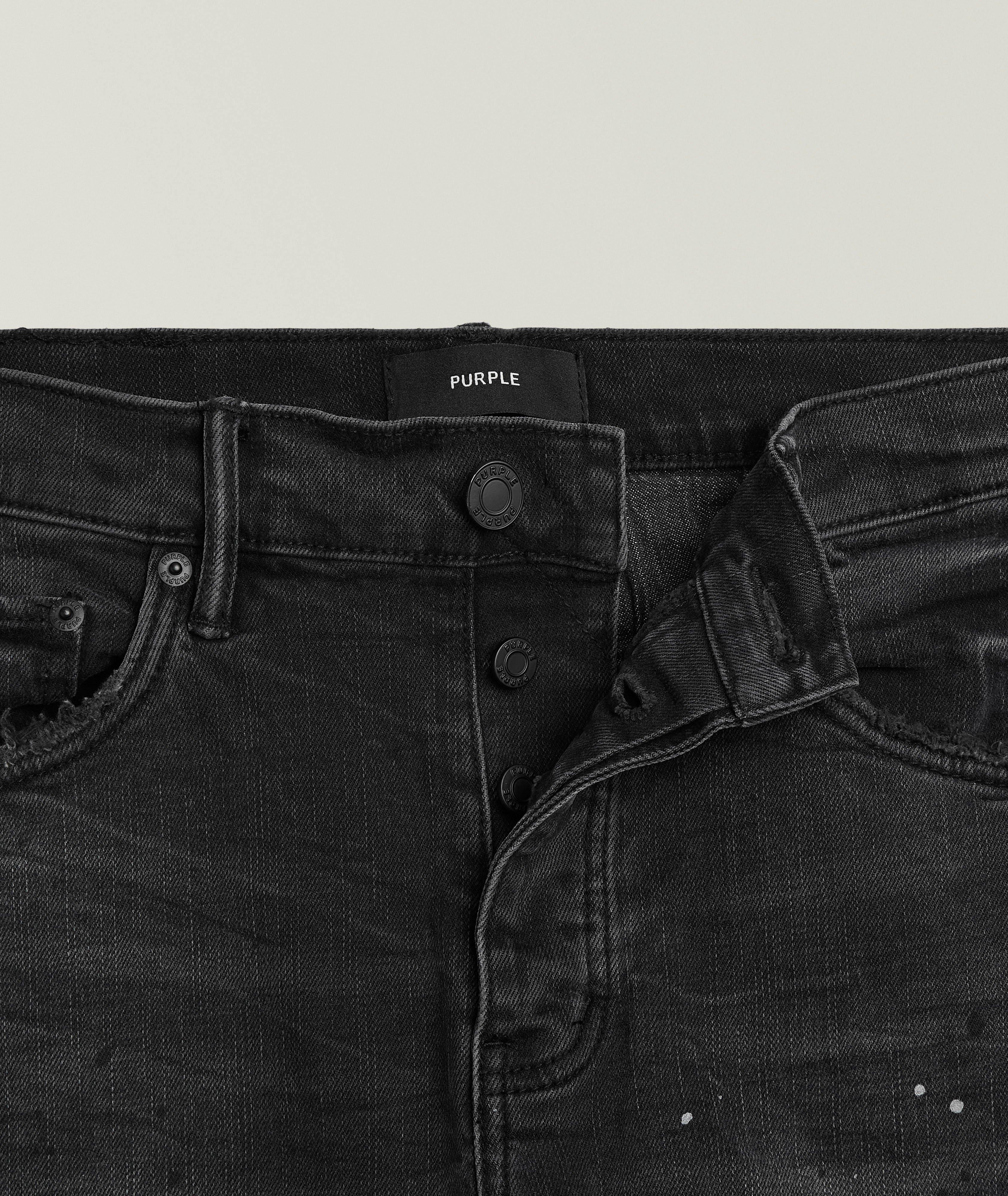 P001 Reflective Paint Skinny Jeans image 4