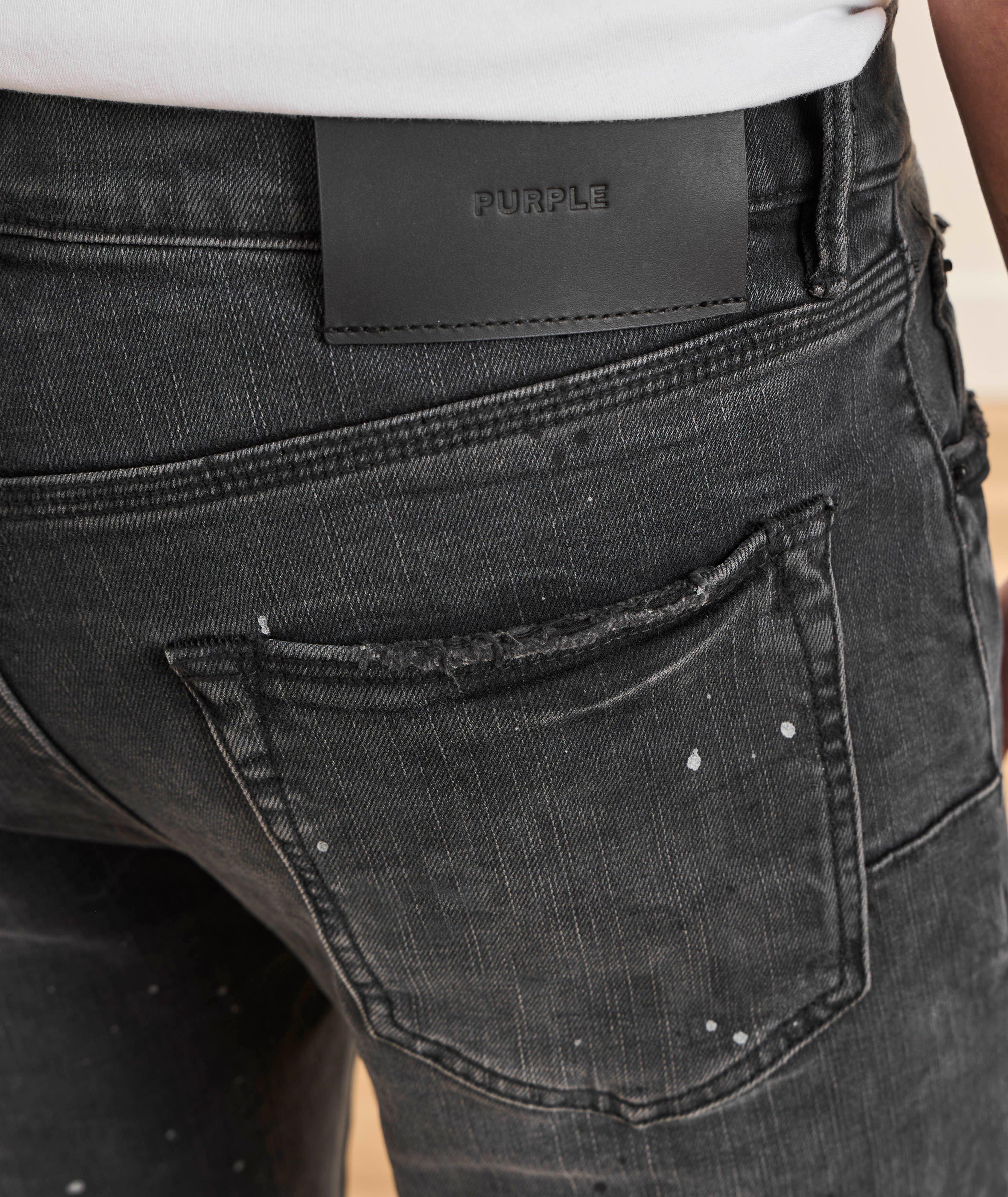 P001 Reflective Paint Skinny Jeans image 3