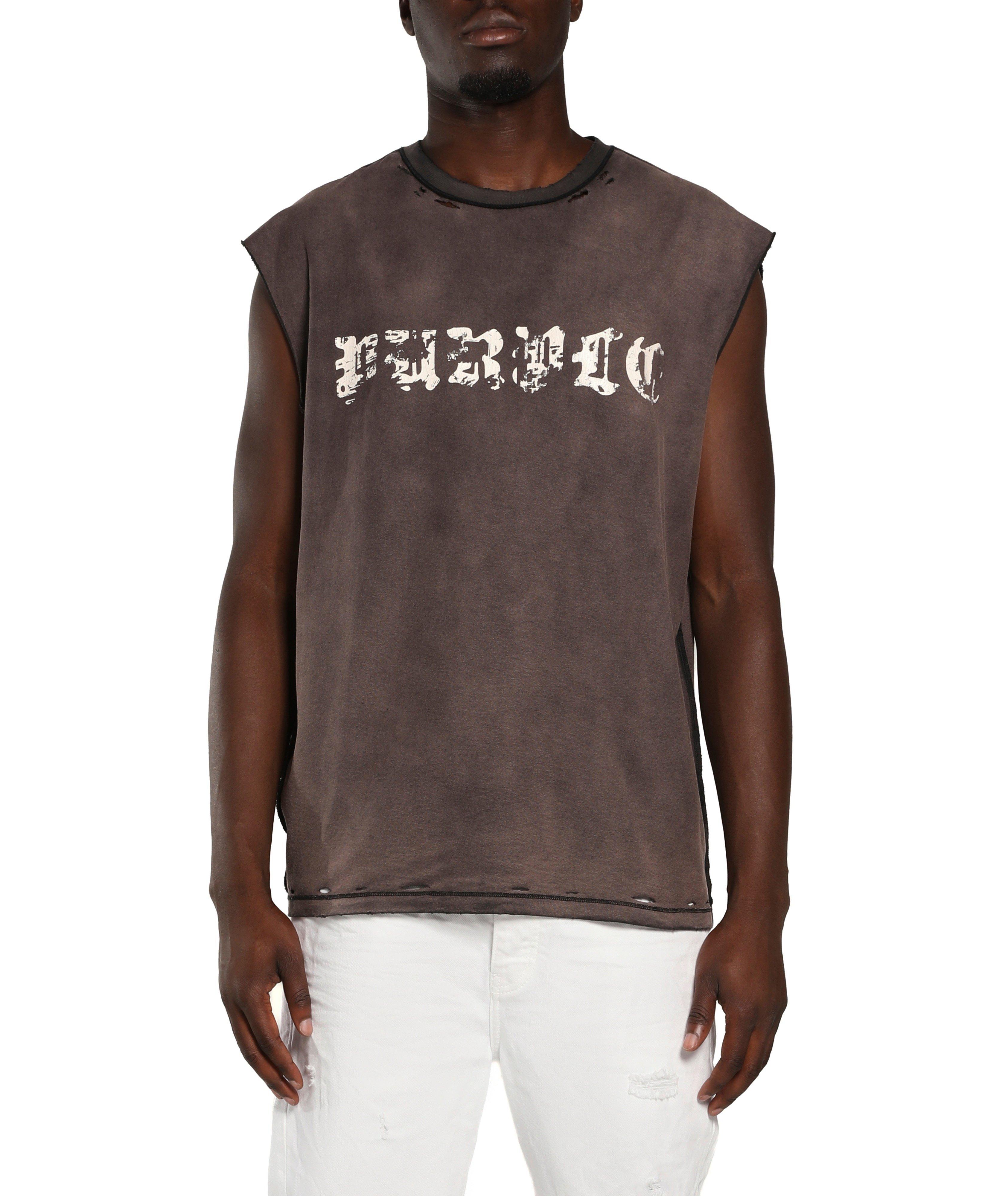 T-shirt musclé coton gothique usé image 1