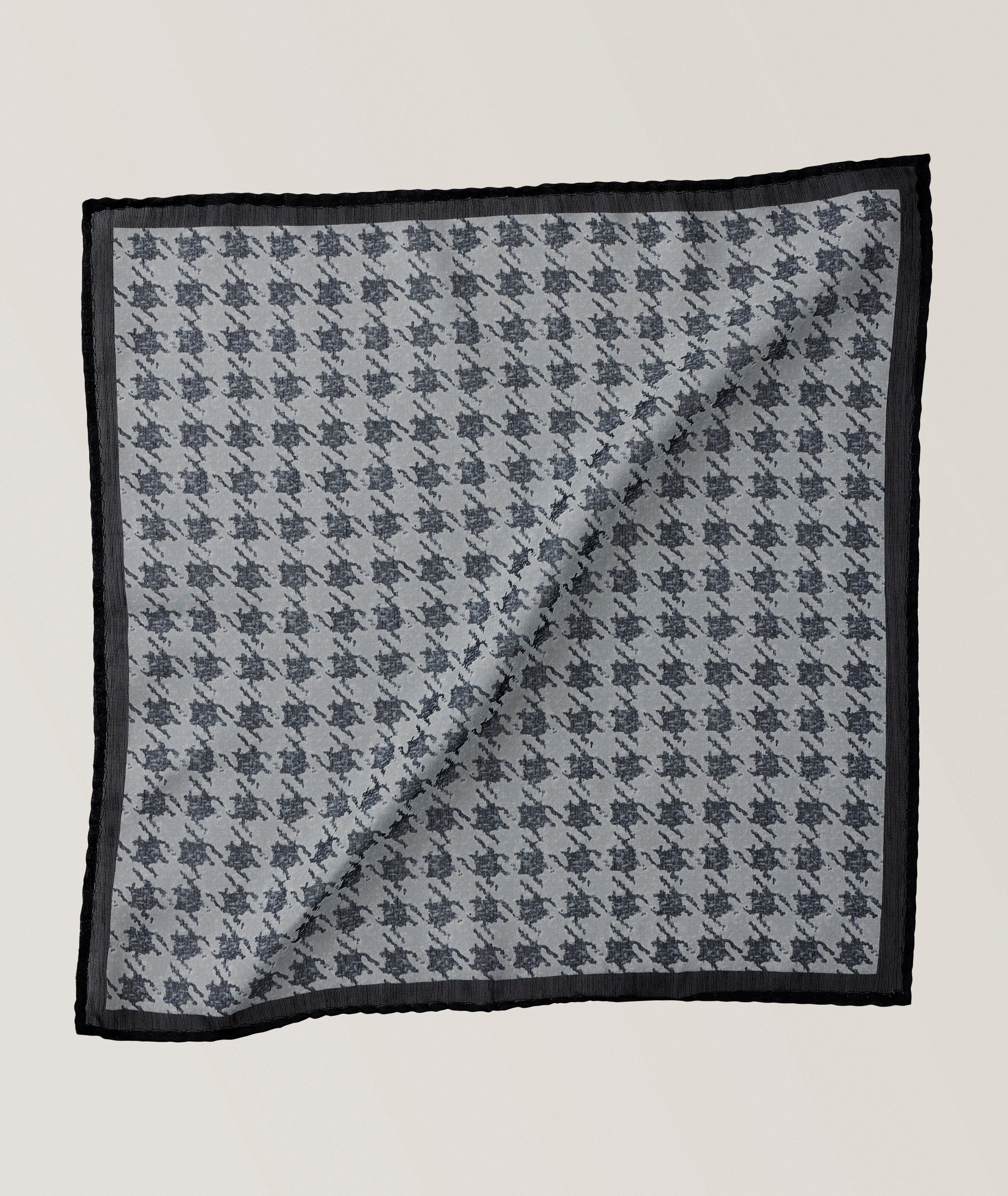 Houndstooth Silk-Wool Pocket Square image 0