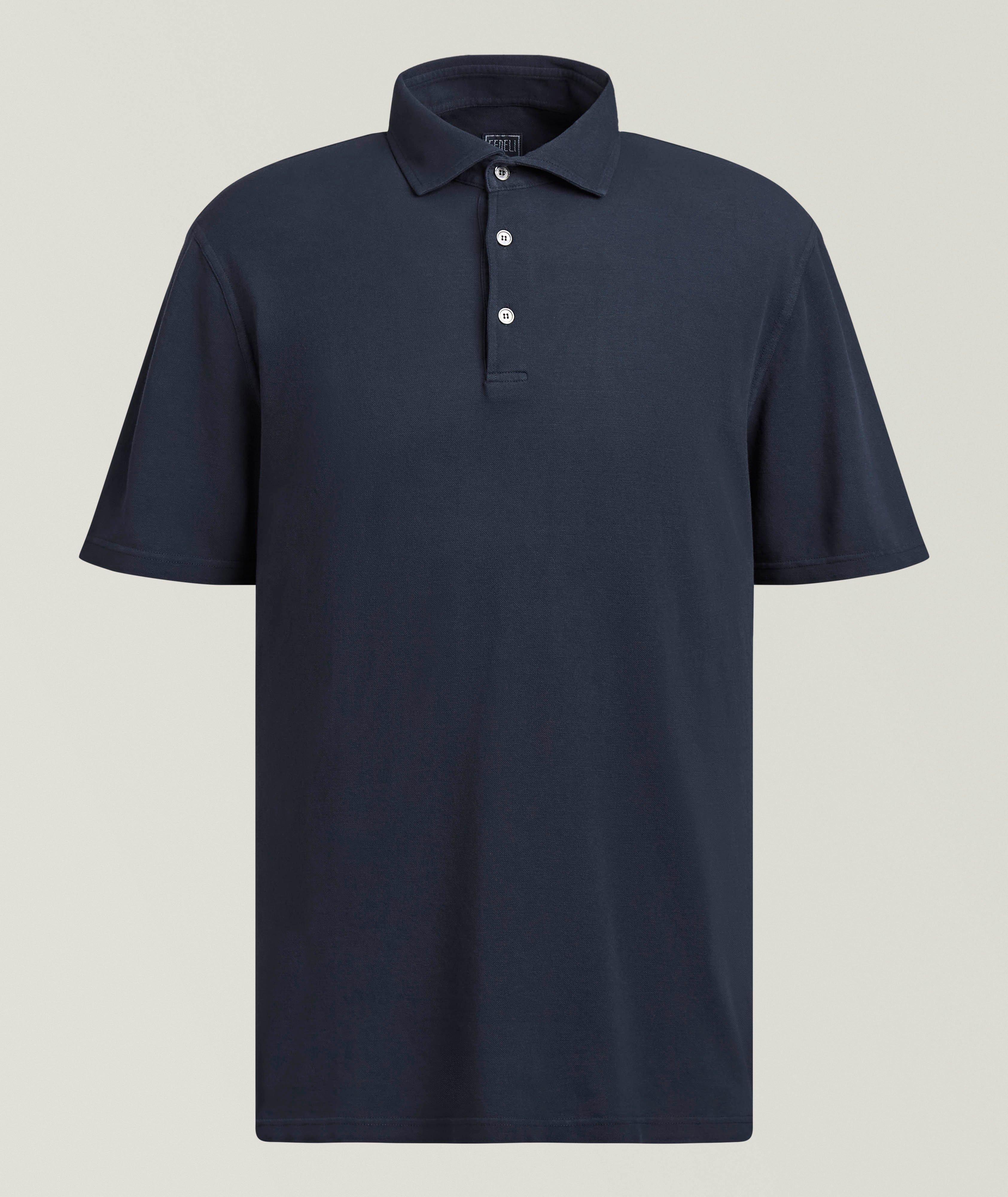 Moncler Stretch-Cotton Tipped Logo Polo | Polos | Harry Rosen
