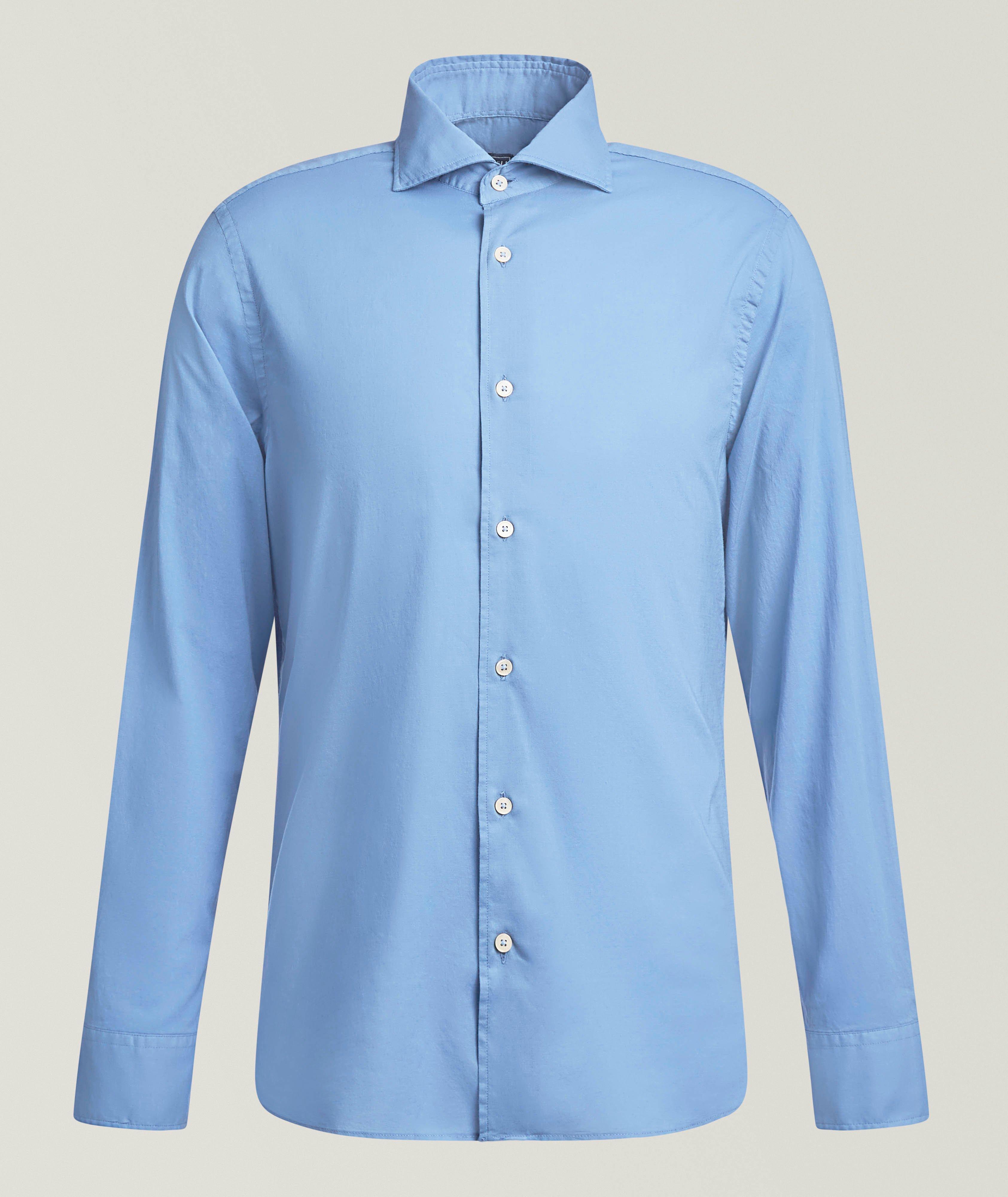 slim fit dress slacks Hugo Boss Grey Leaf Print Slim Fit Button Up Knit Shirt – Taelor.Style main image 1