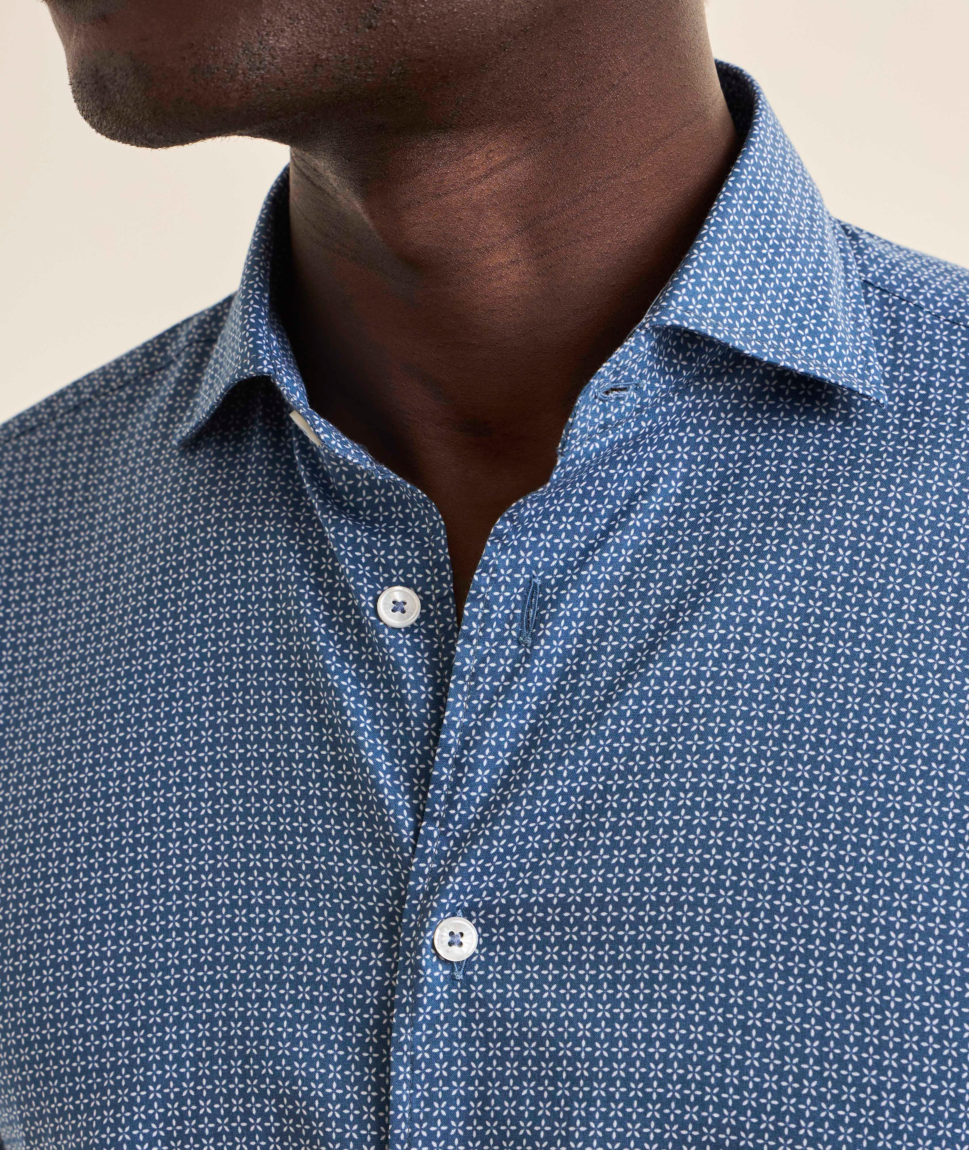 Sean Micro-Print Stretch-Cotton Shirt  image 3