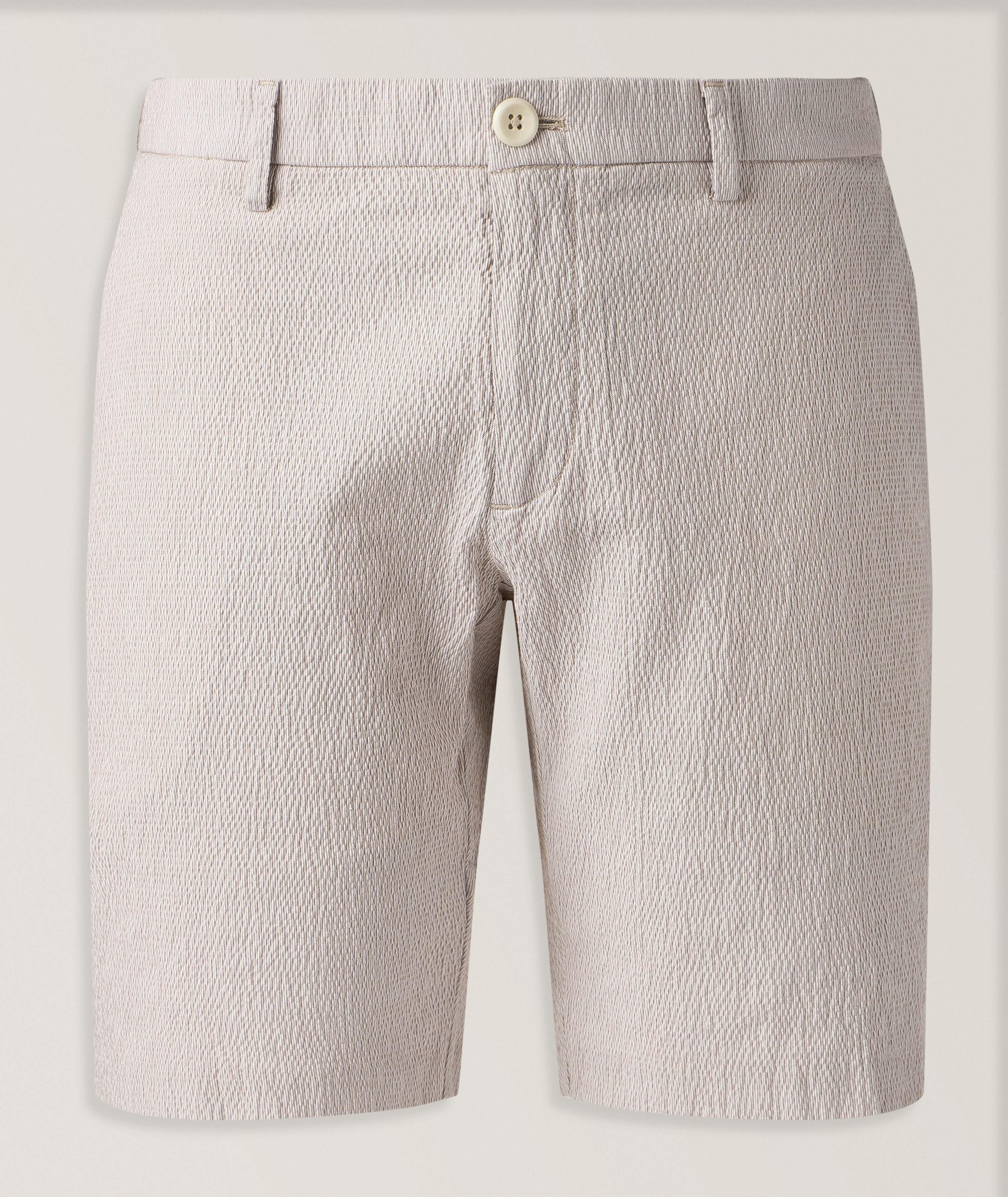 Deke Infinity 360 Seersucker Pinstripe Bermuda Shorts