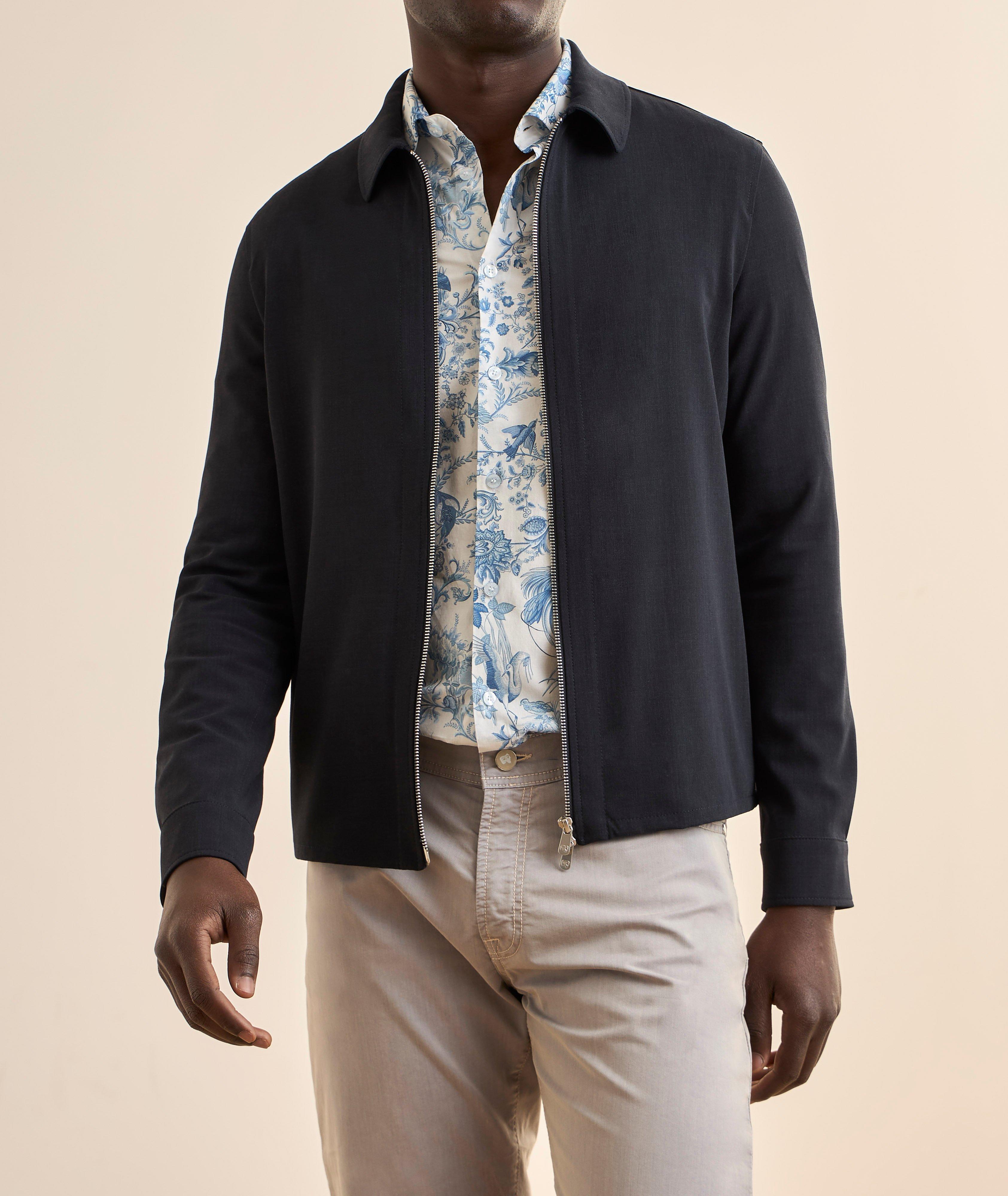 Crêpe Full-Zip Shirt Jacket  image 1