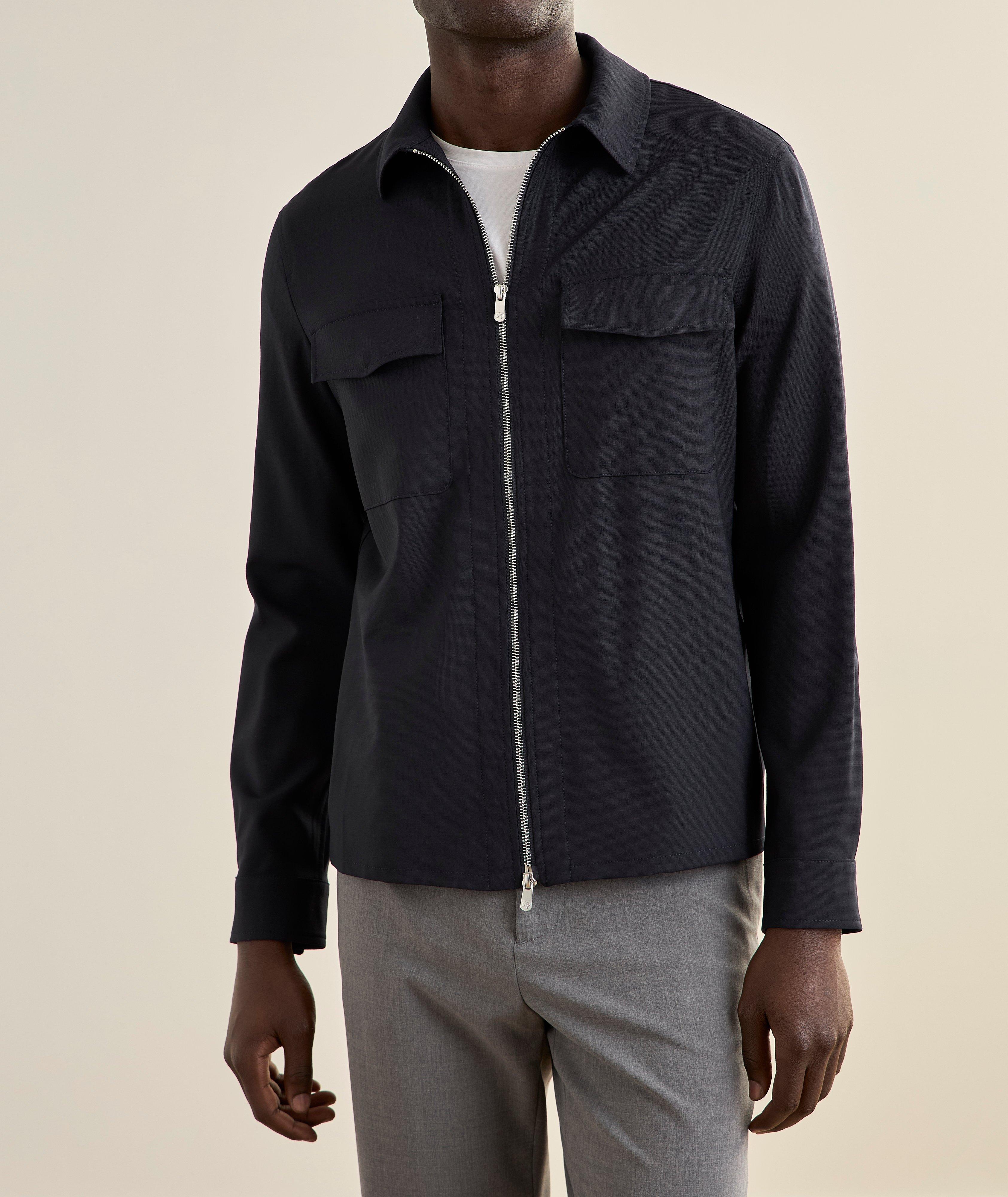 Stretch-Virgin Wool Overshirt image 1