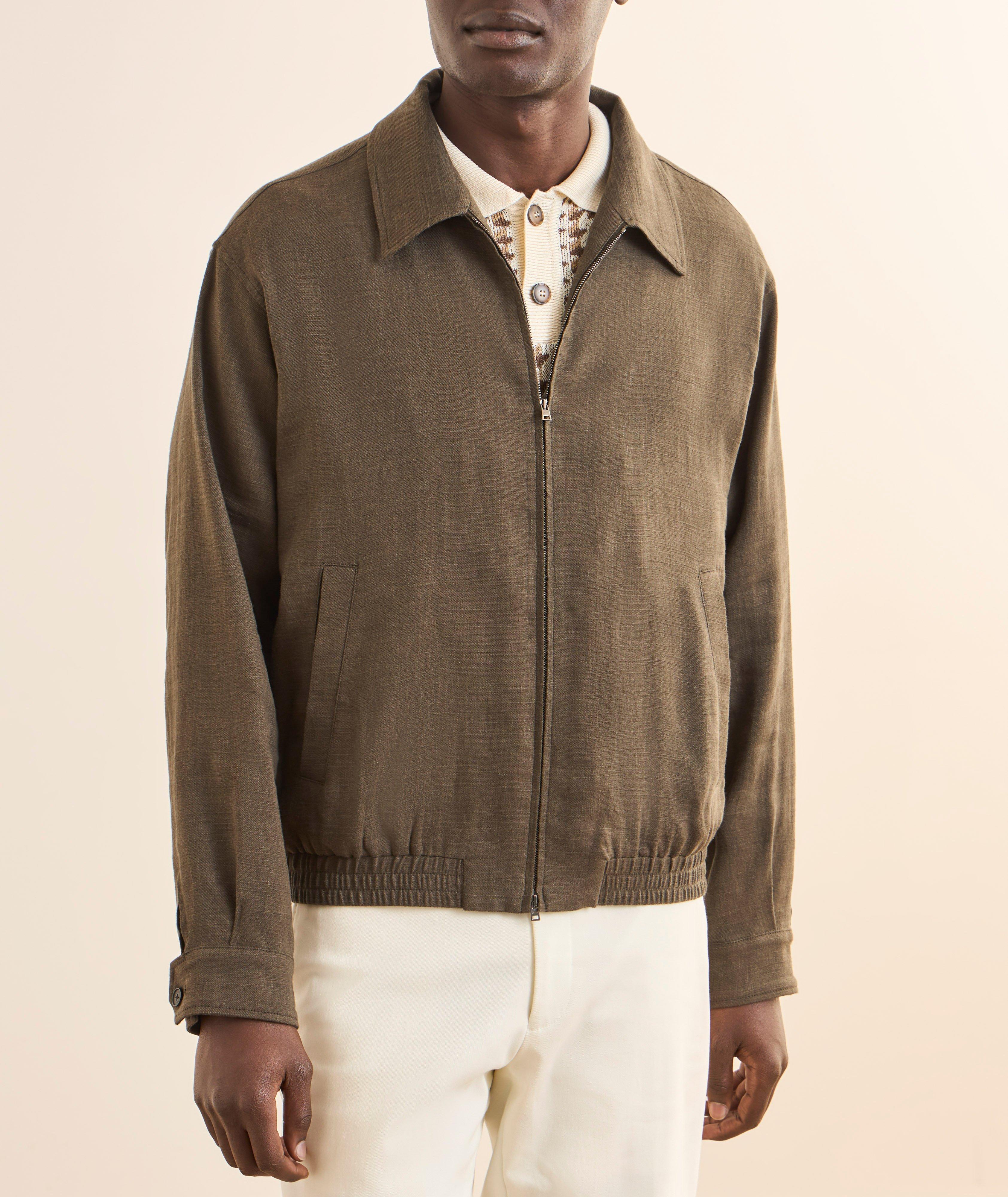 Linen-Blend Bomber image 1