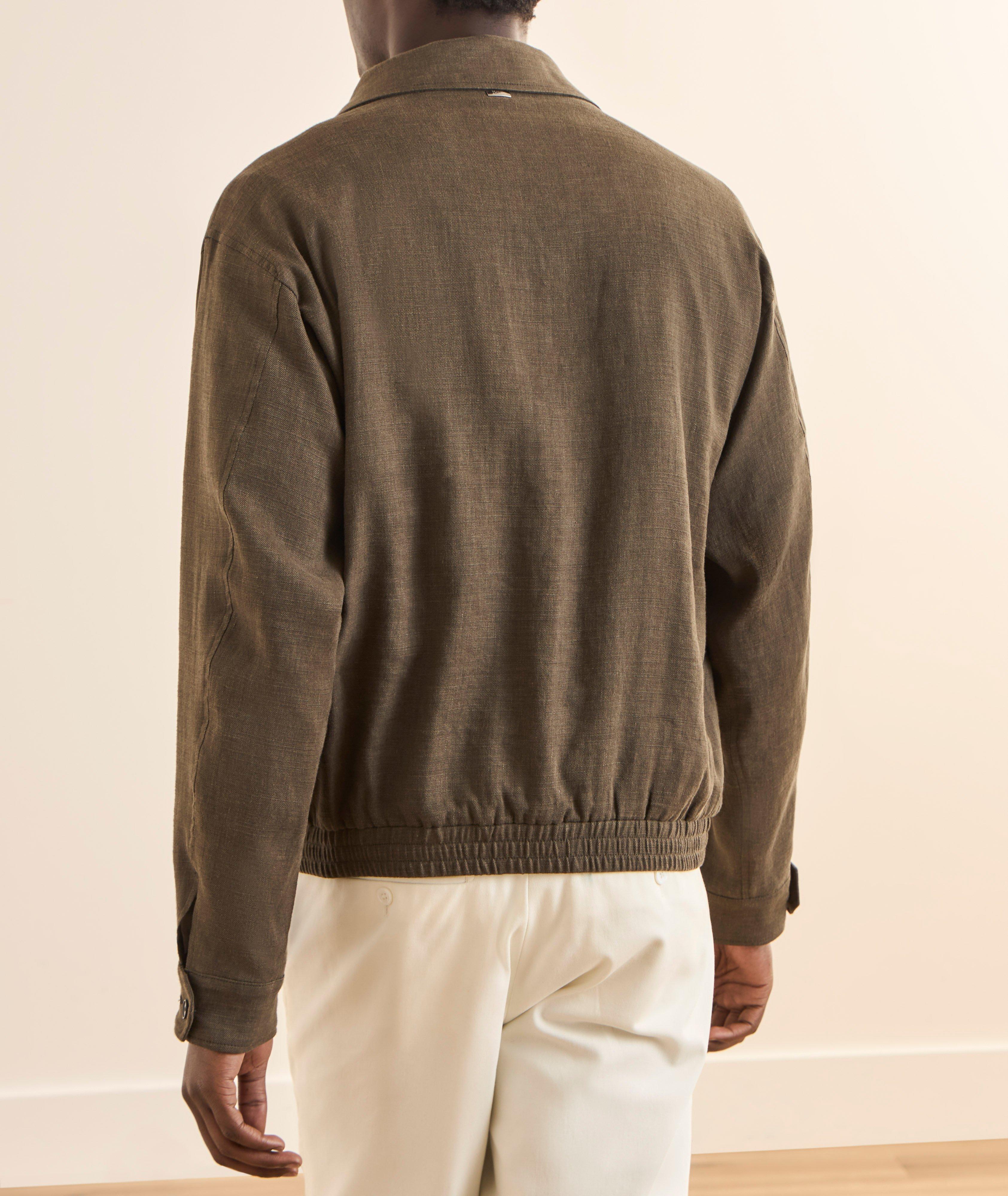 Linen-Blend Bomber image 2