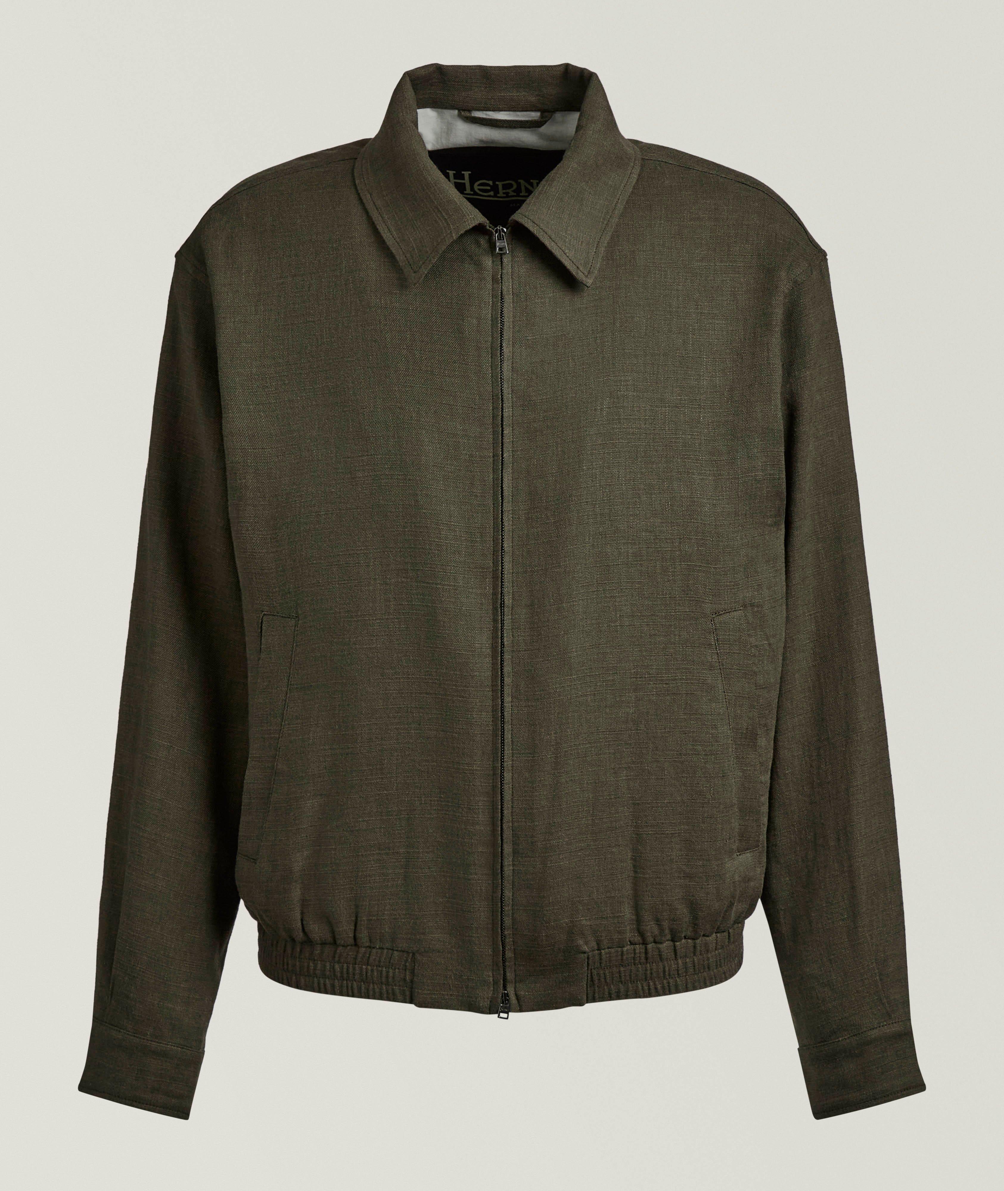 Linen-Blend Bomber image 0