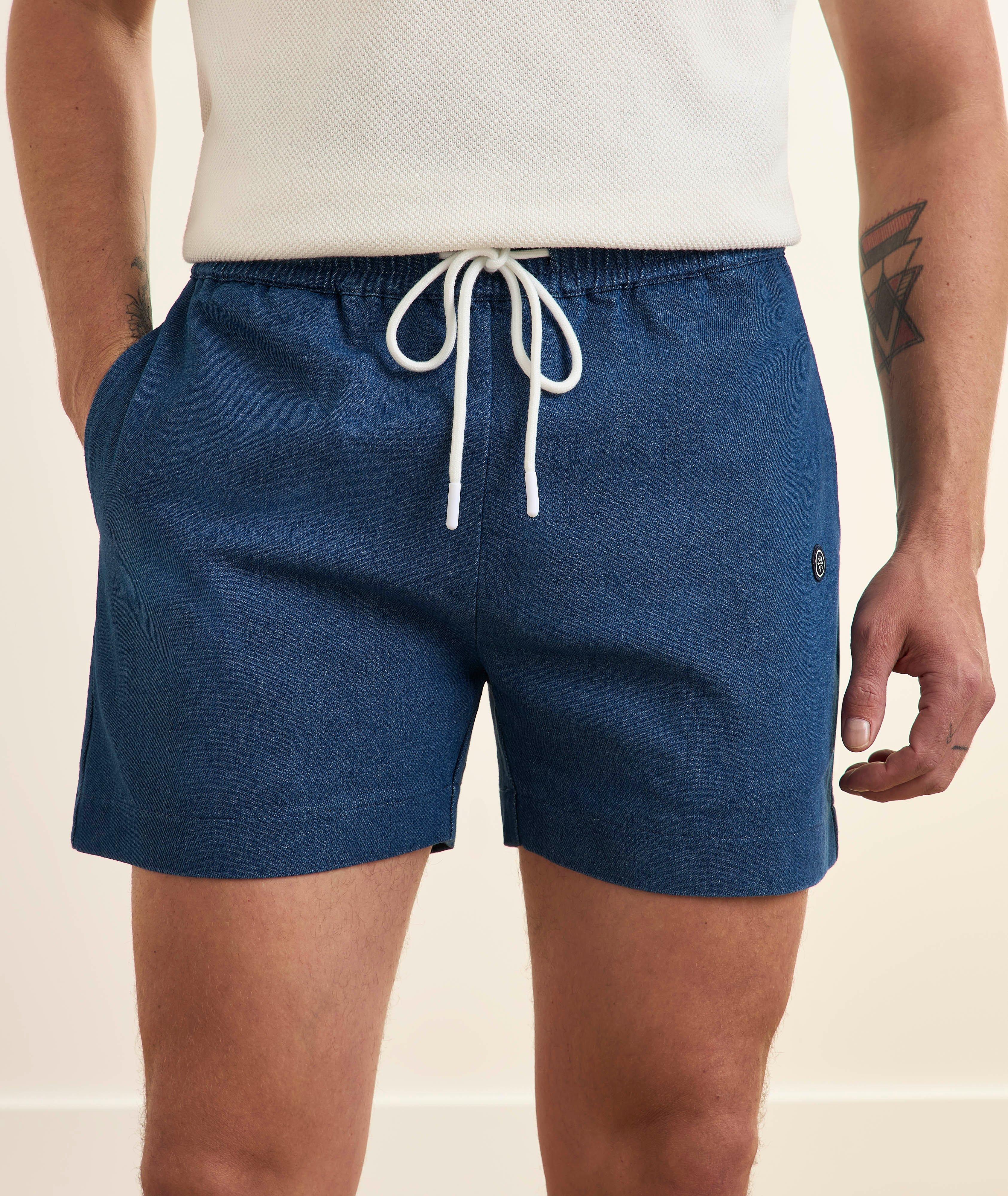 Denim Drawstring Shorts image 1
