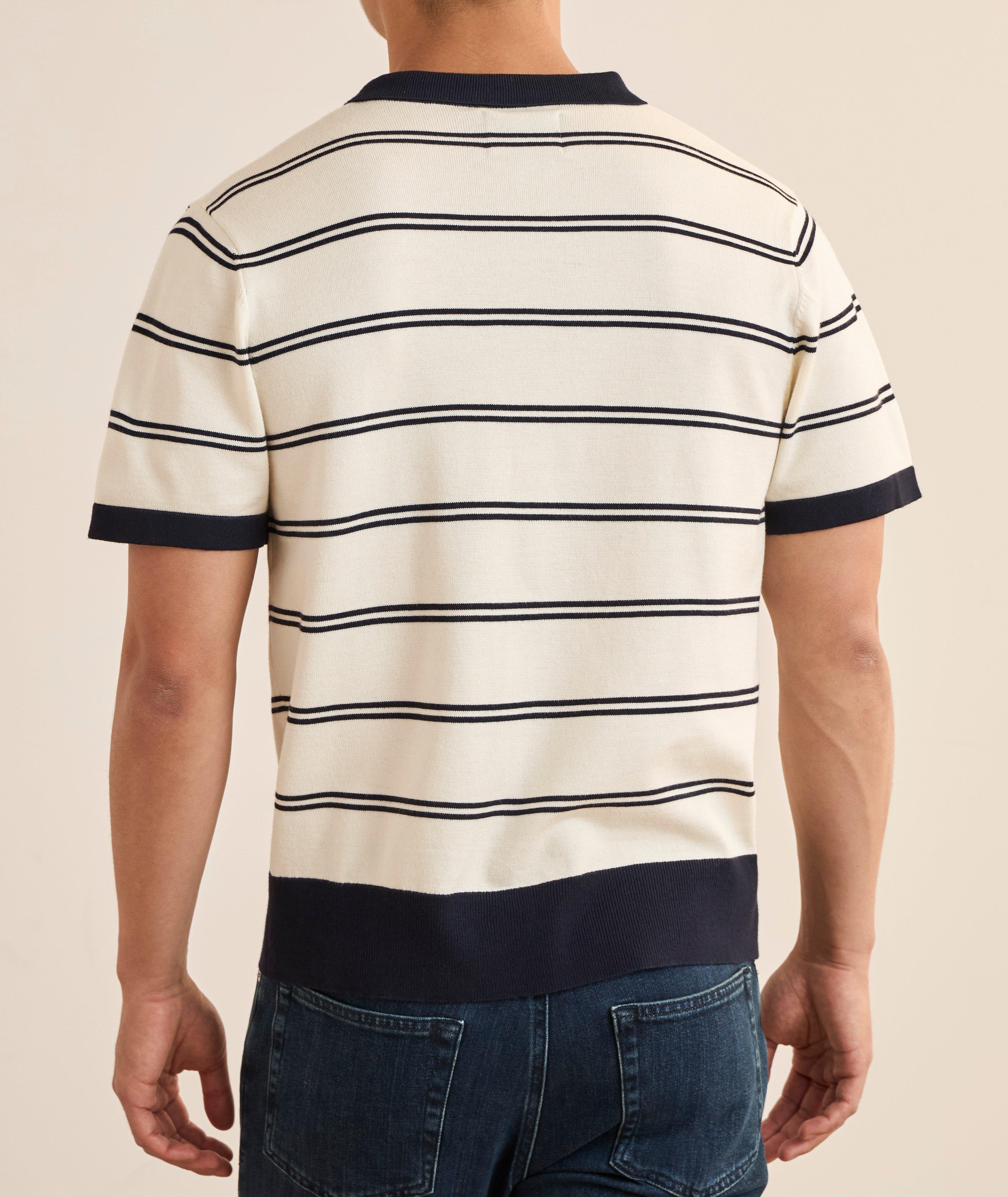 Striped Knit Polo Shirt image 2