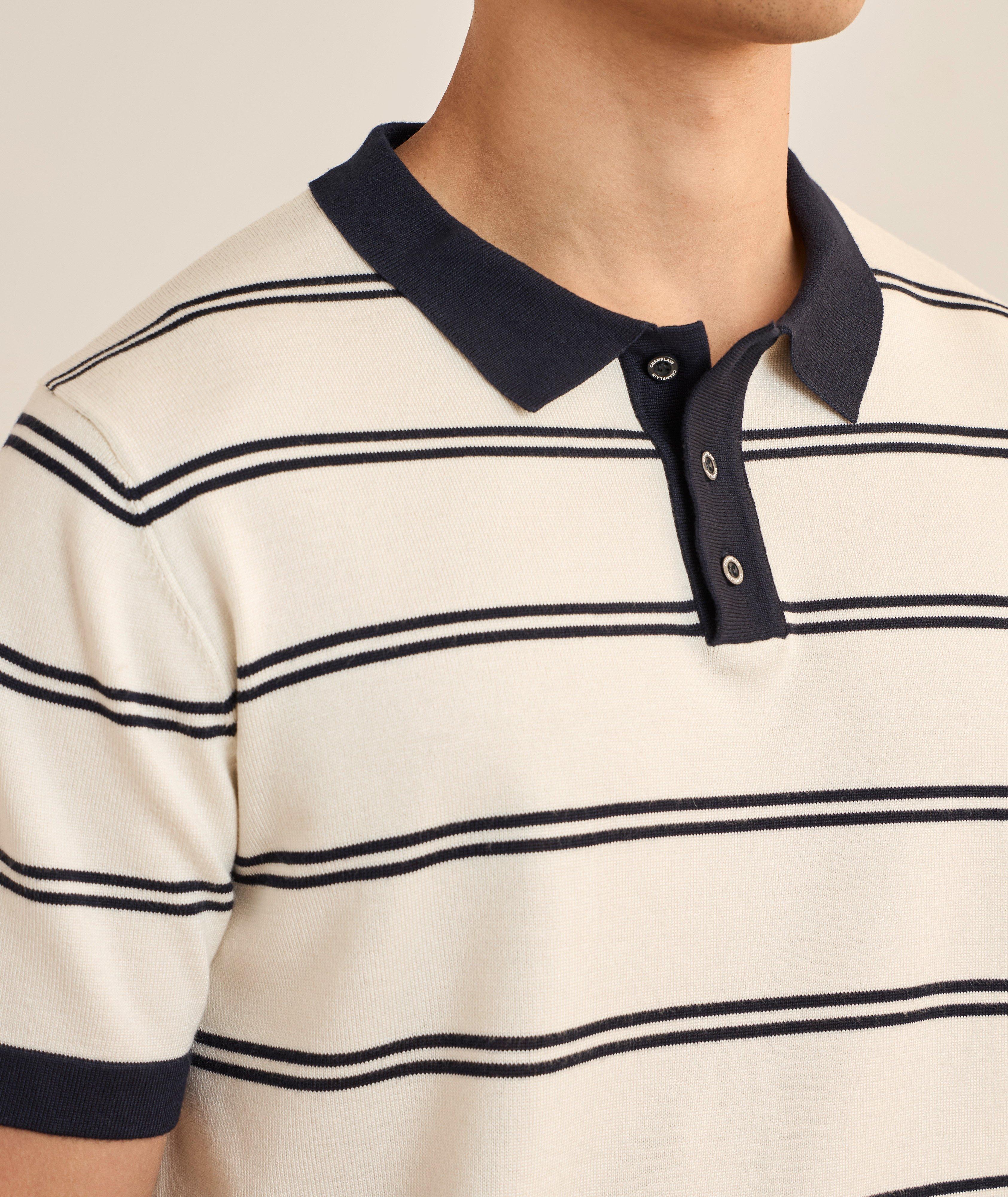 Striped Knit Polo Shirt image 3