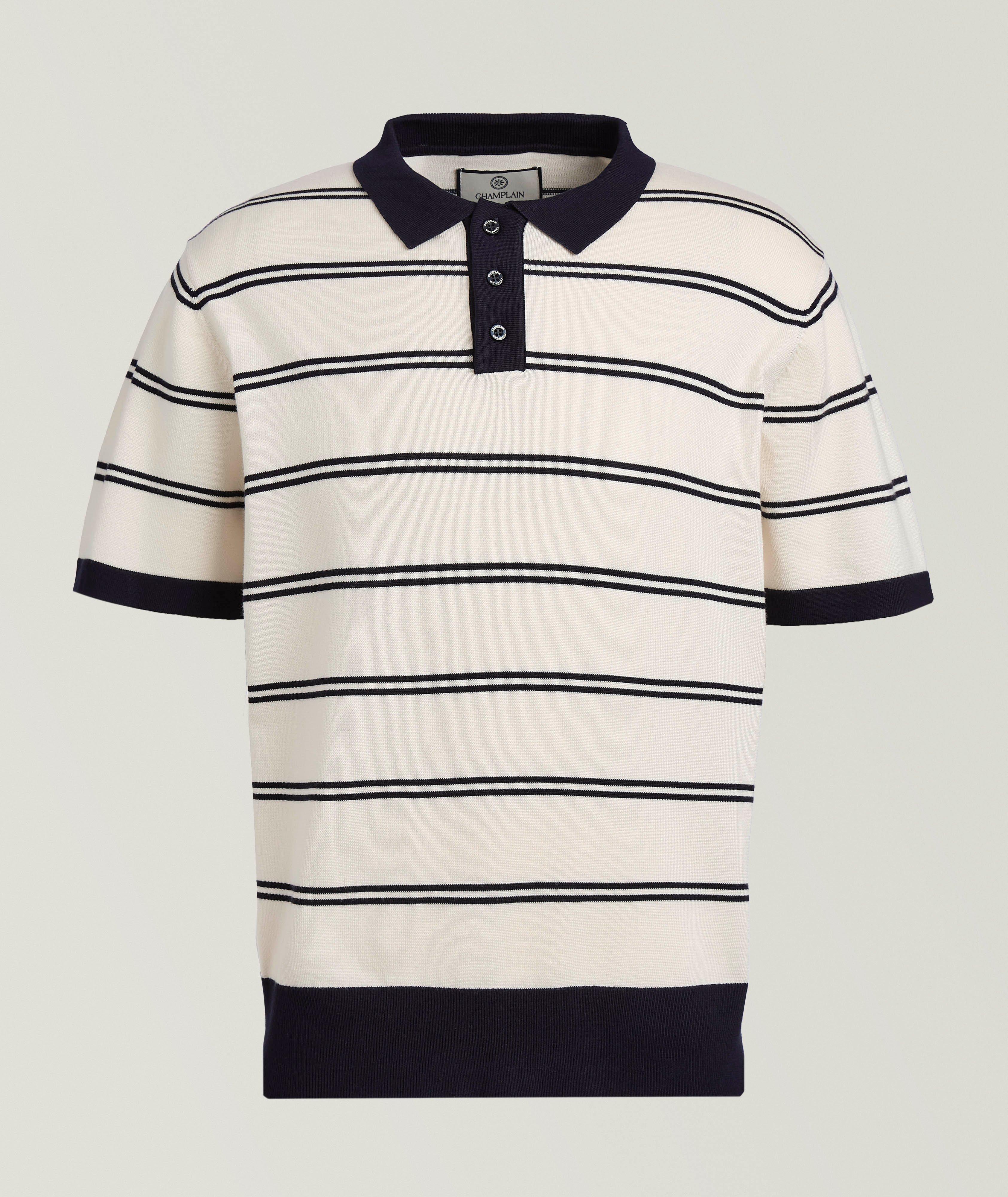 Striped Knit Polo Shirt image 0