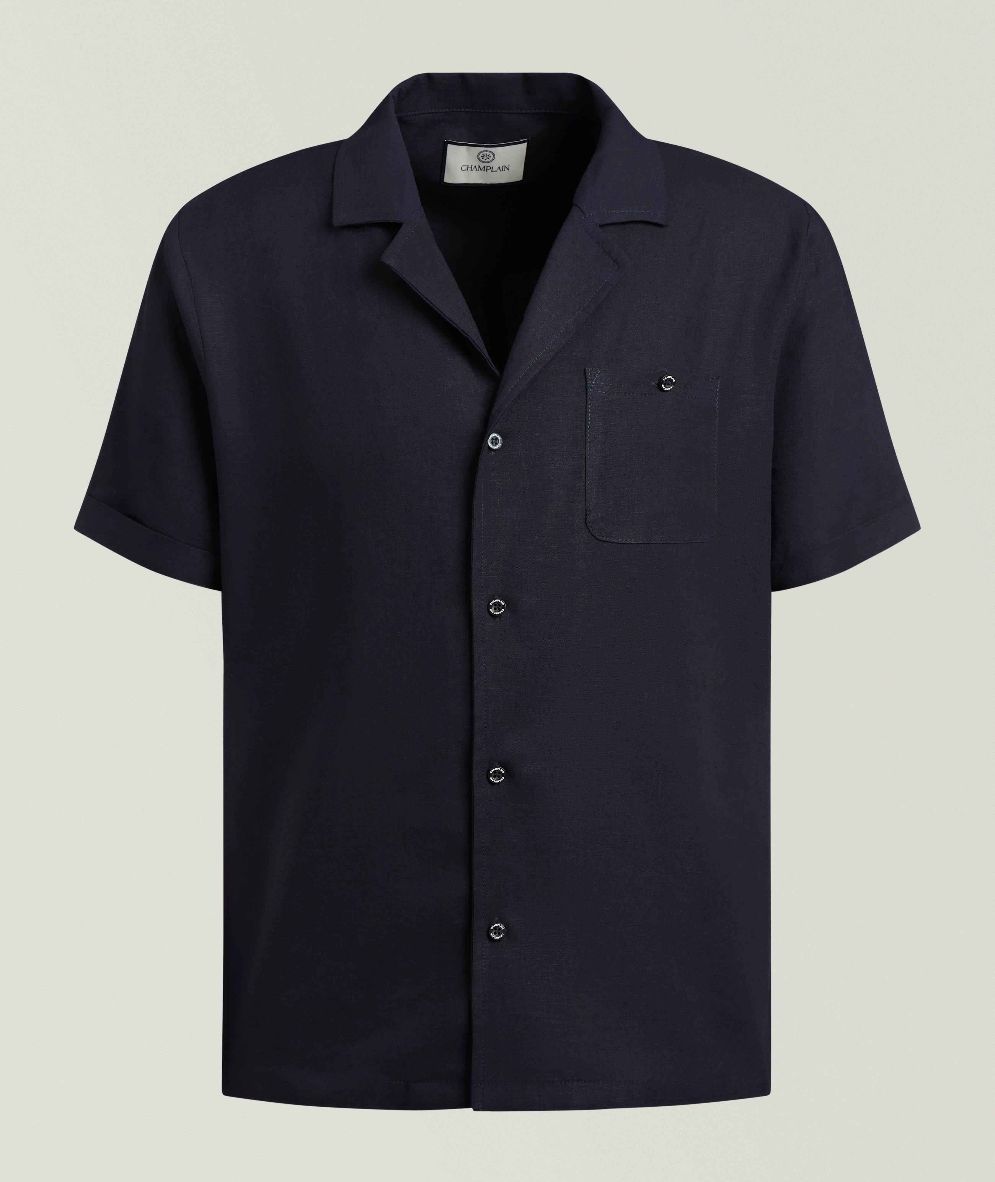 Linen-Blend Camp Shirt image 0