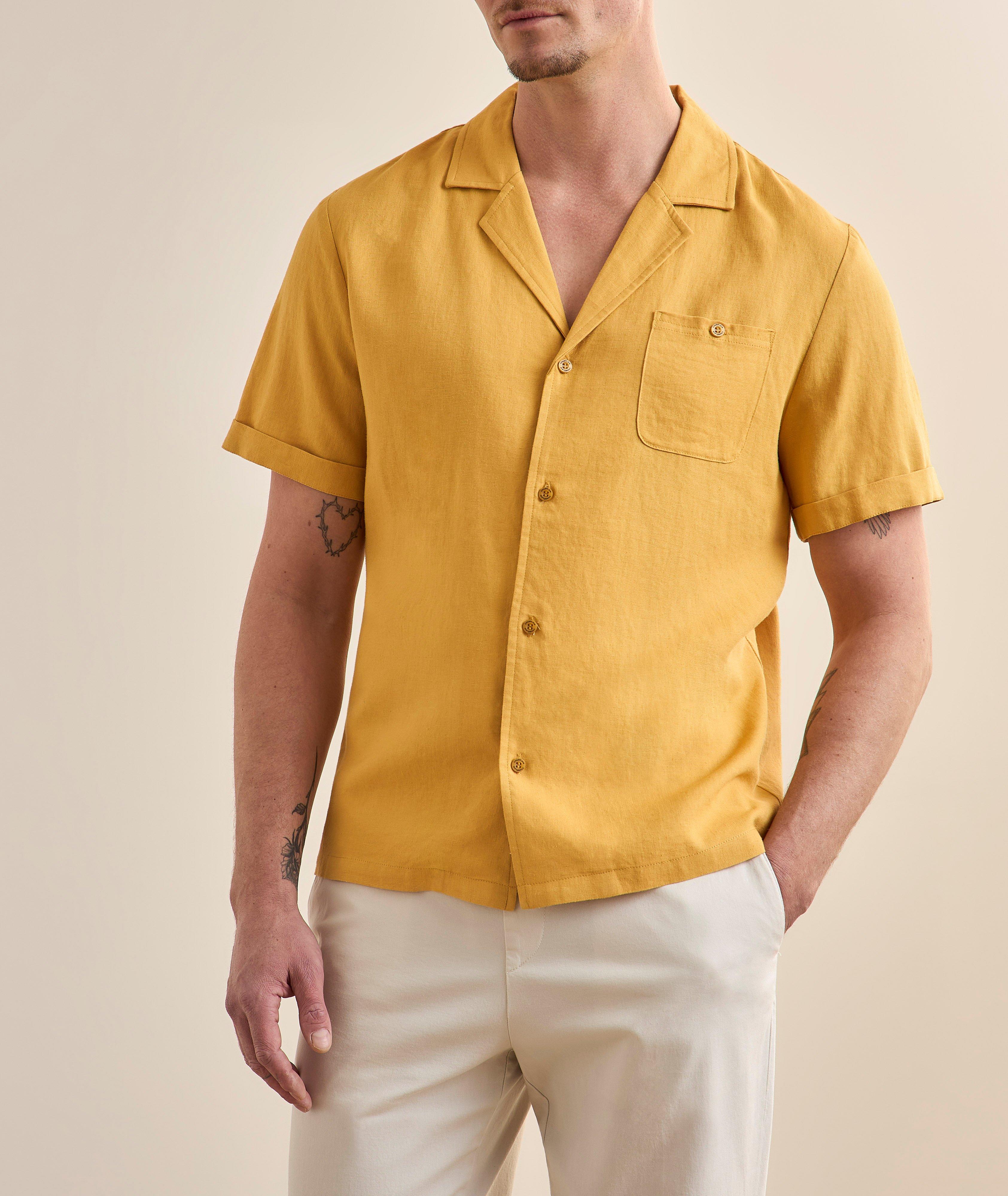 Linen-Blend Camp Shirt image 1