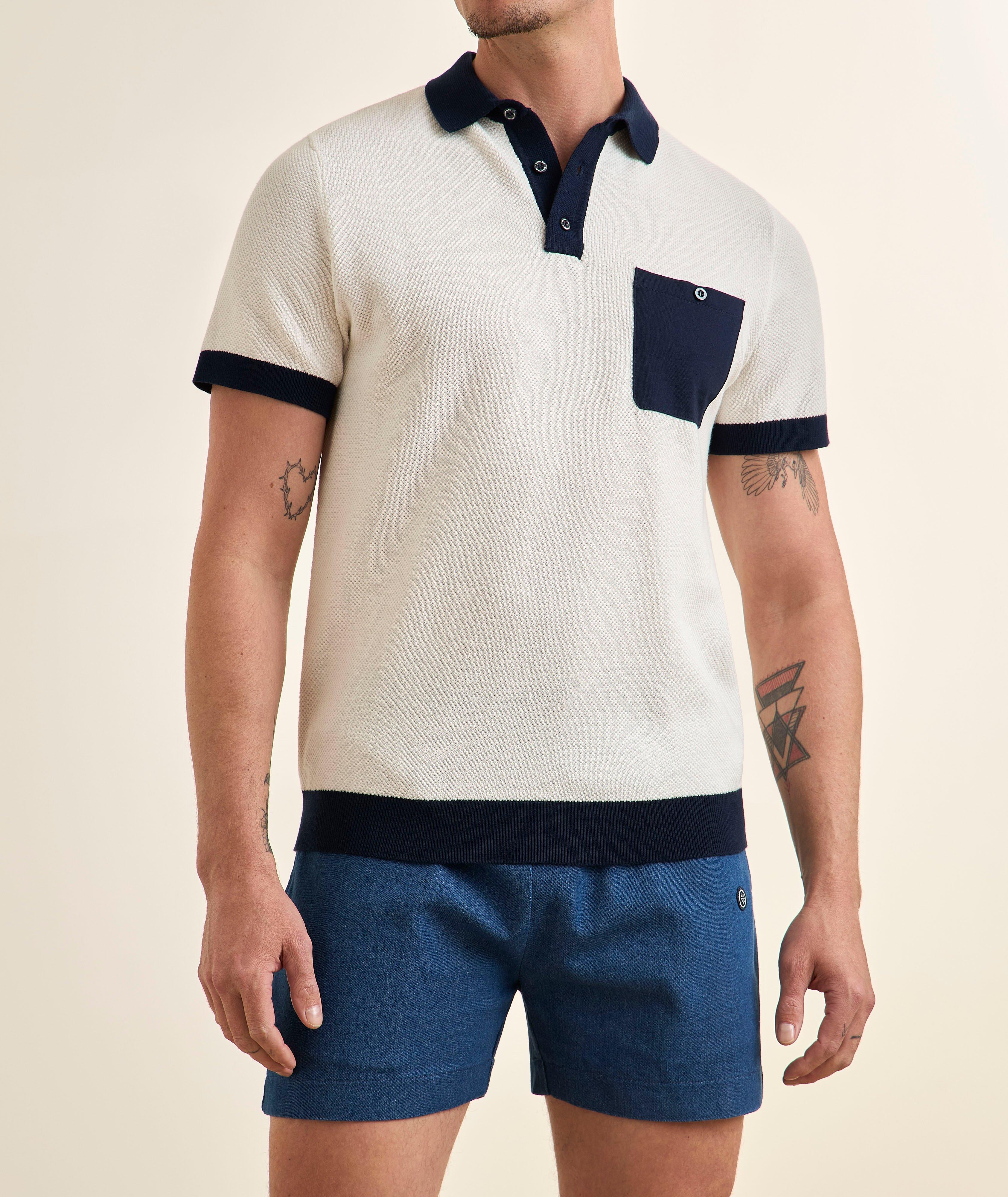 Colourblock Knit Polo Shirt image 1