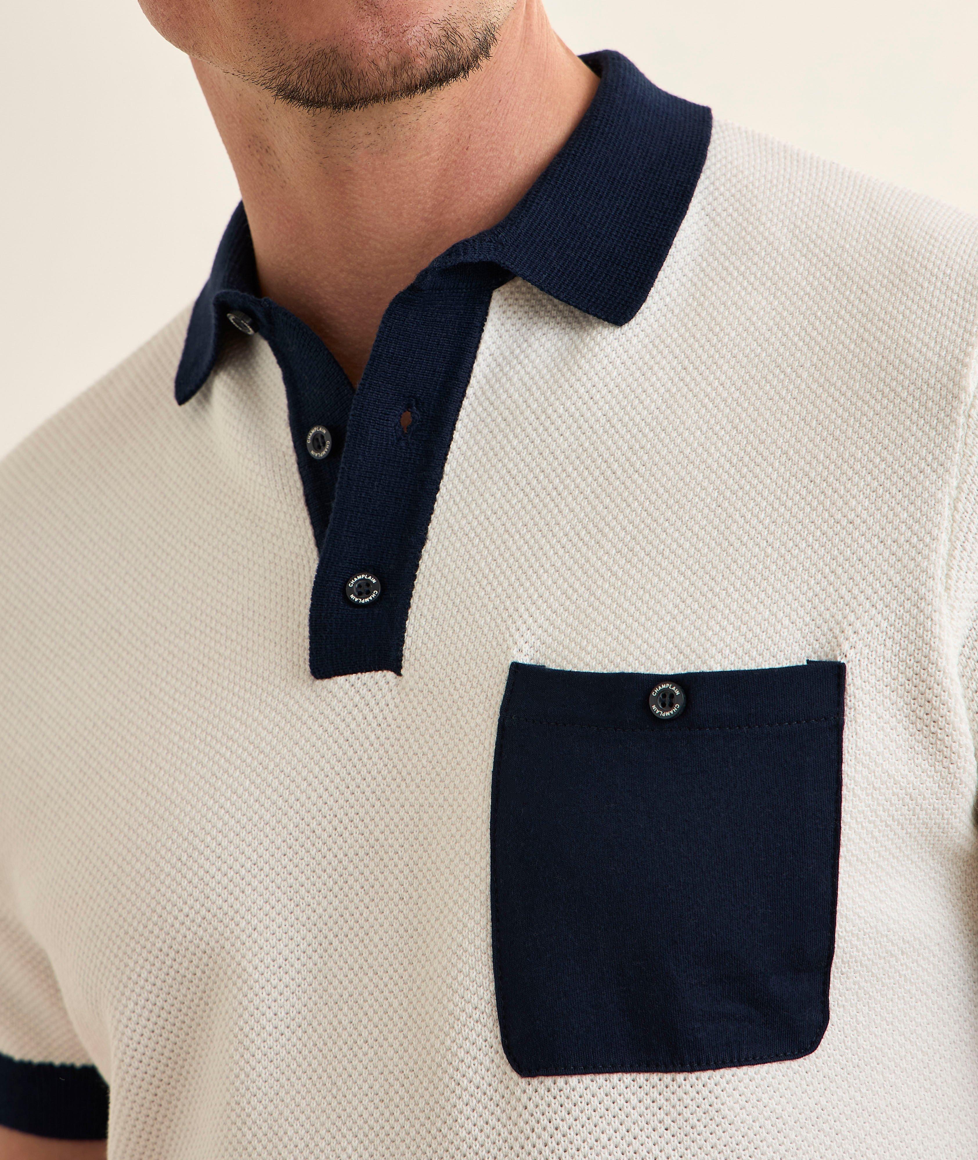 Colourblock Knit Polo Shirt image 3