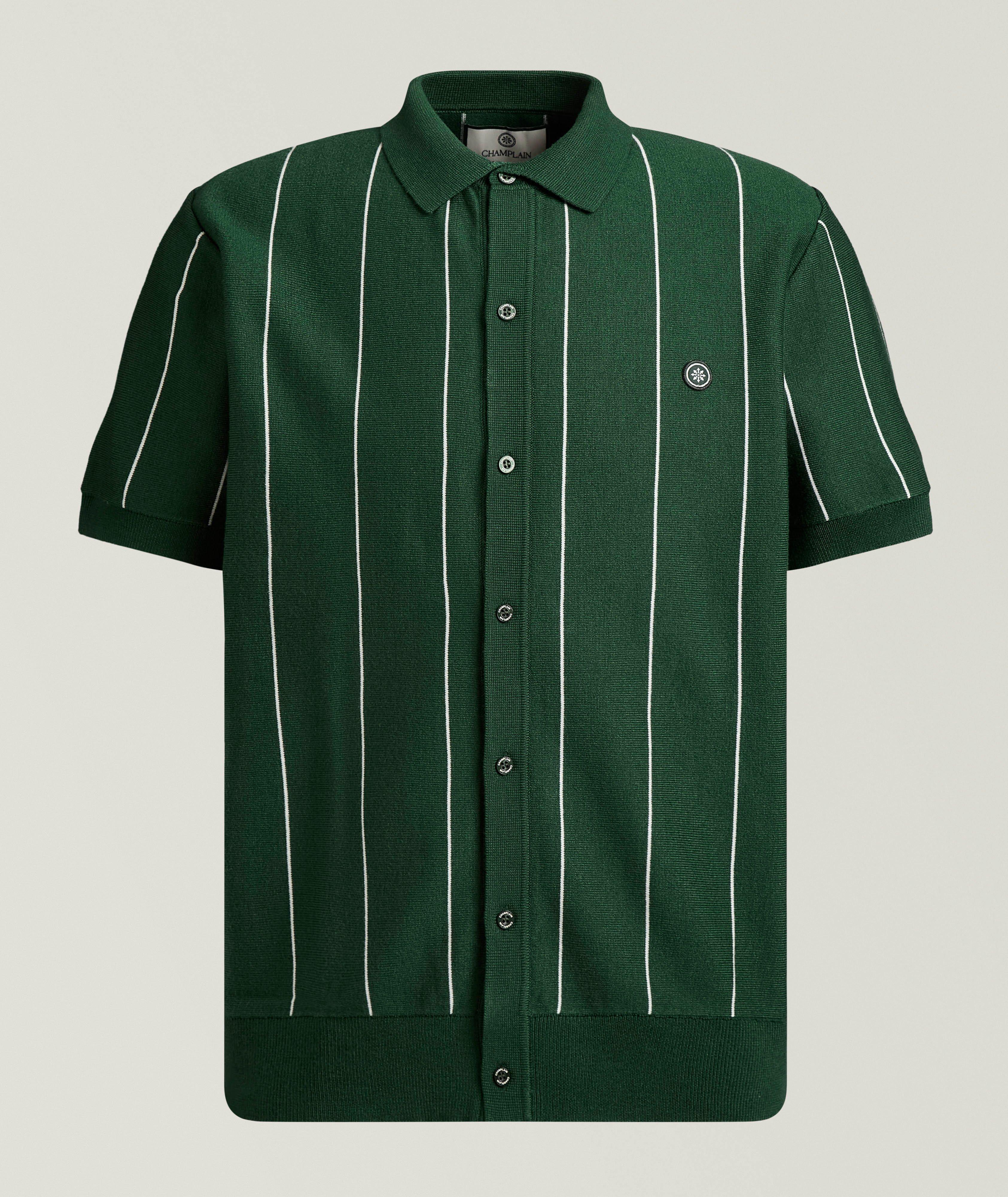 Champlain Polo boutonné à rayures verticales