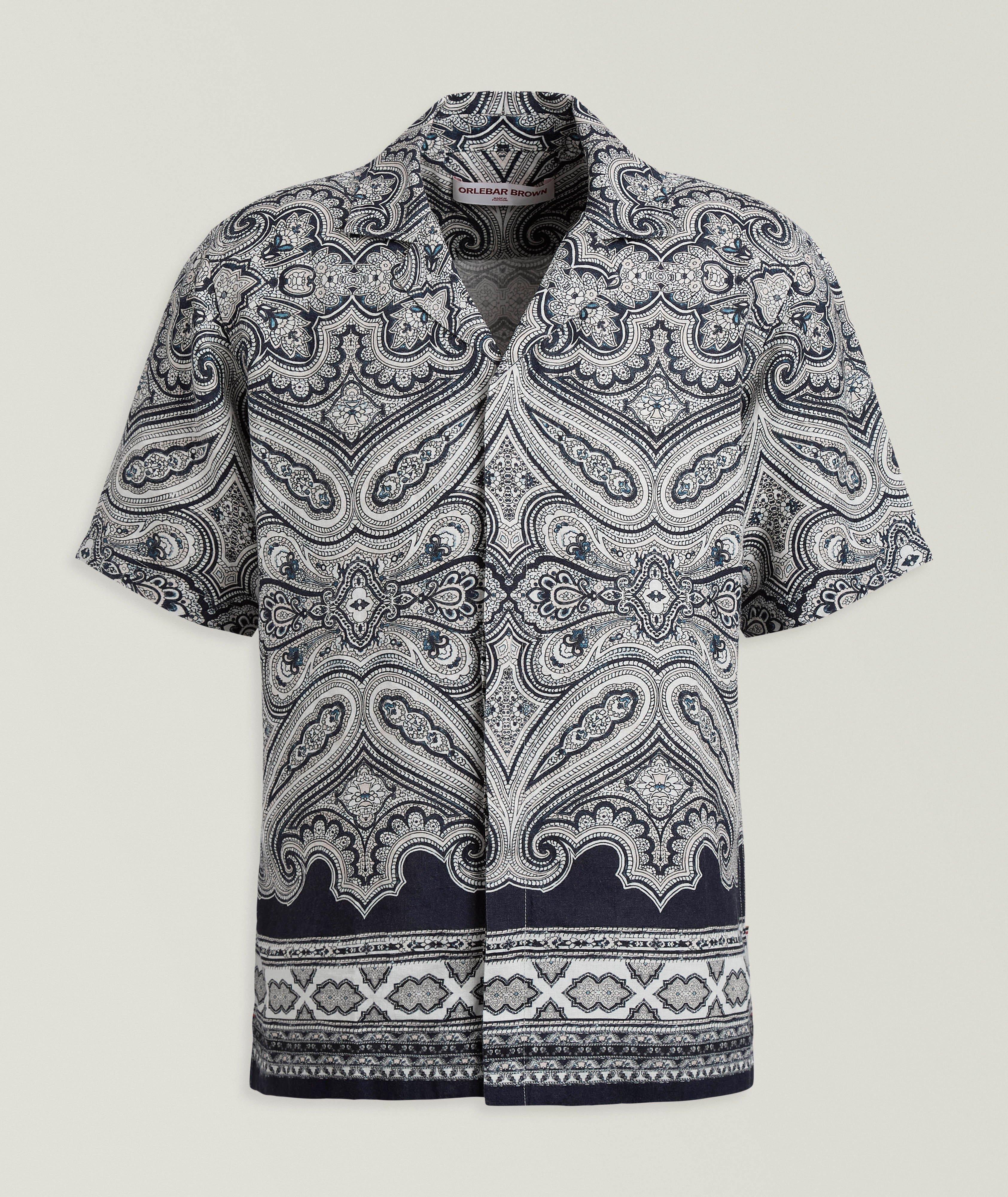 Orlebar Brown Chemise camp lin paisley Maitan
